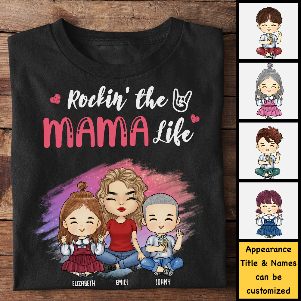 Living That Nana Mama Life - Gift For Mom, Grandma - Personalized Unisex T-Shirt, Hoodie - Image 4