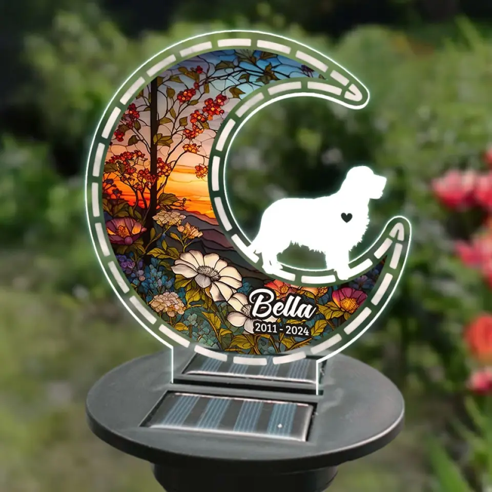 Look For You And Stay With You - Memorial Personalized Custom Garden Solar Light - Sympathy Gift For Pet Owners, Pet Lovers - Image 3