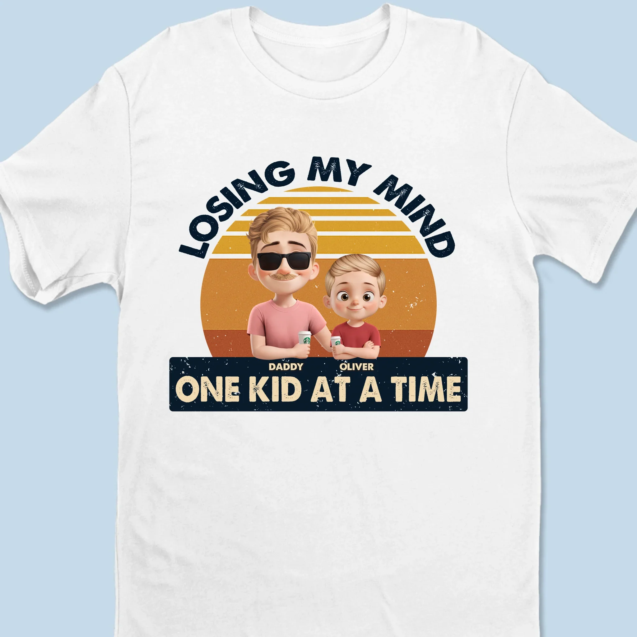 Losing My Mind One Kid At A Time - Family Personalized Custom Unisex T-shirt, Premium T-shirt, Hoodie - Father's Day, Gift For Dad, Grandpa - Image 2