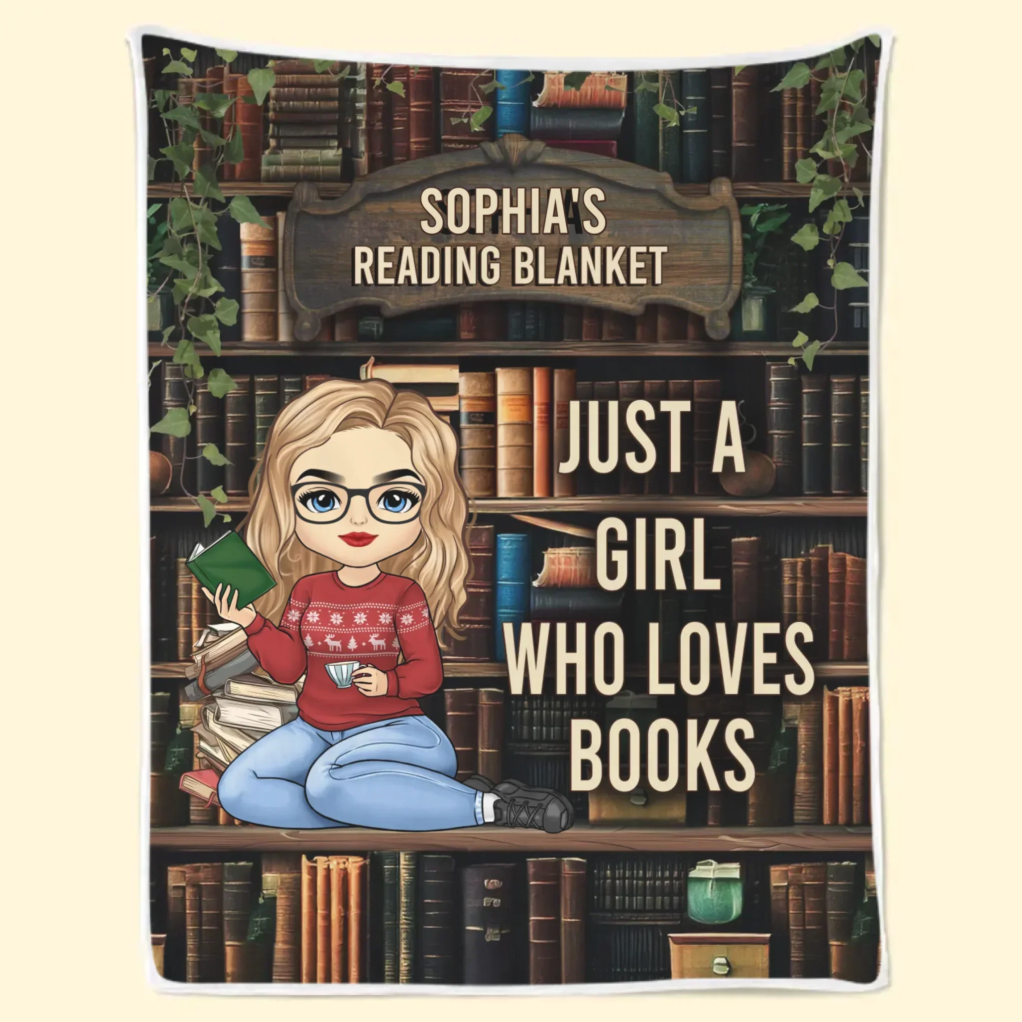 Lost In The World Of Books, Where I Find Myself - Personalized Custom Blanket - Gift For Book Lovers - Image 6