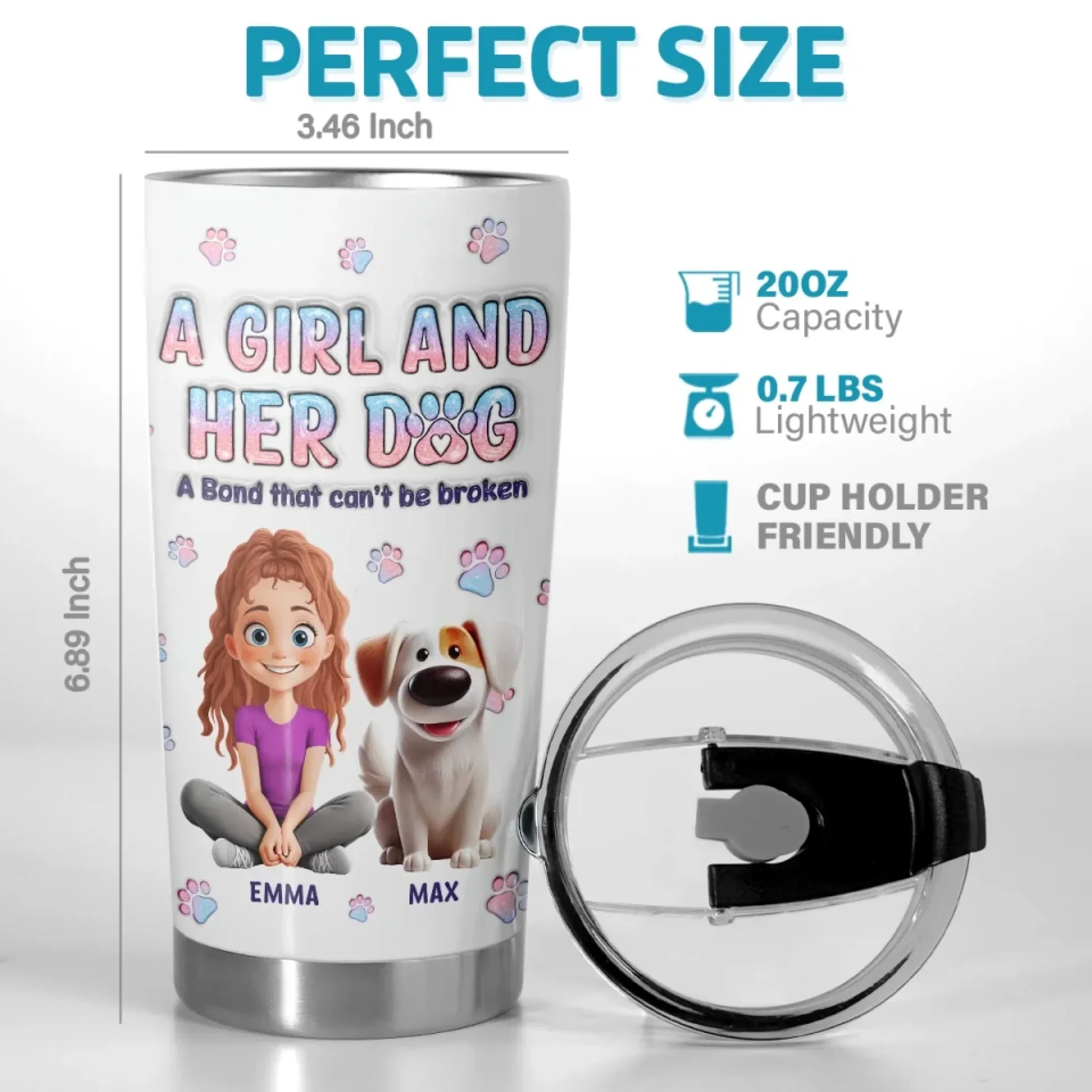 Love And Loyalty In Every Wag - Dog Personalized Custom 3D Inflated Effect Printed Tumbler - Gift For Pet Owners, Pet Lovers - Image 3