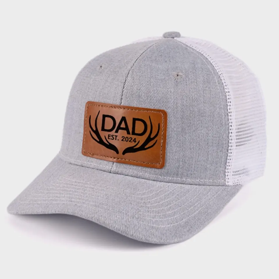 Love Begins And Ends With A Dad - Family Leather Patch Hat - Gift For Dad - Image 7