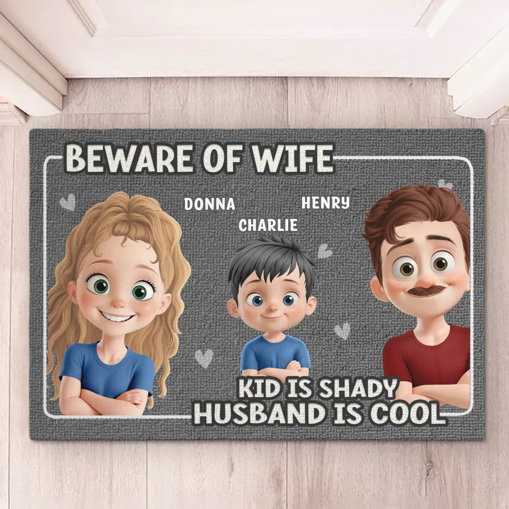 Love Begins At Home - Family Personalized Custom Home Decor Decorative Mat - House Warming Gift For Family Members - Image 2