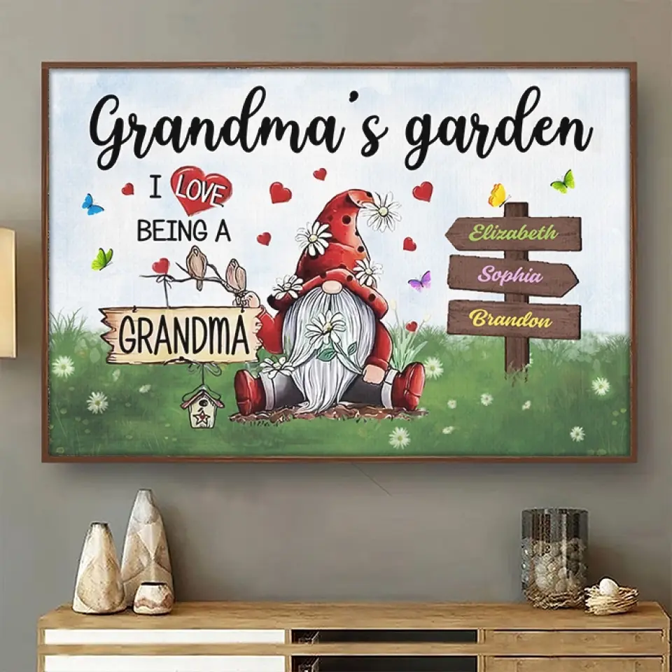 Love Being A Grandma - Family Personalized Custom Horizontal Poster - Mother's Day, Gift For Mom, Grandma - Image 3