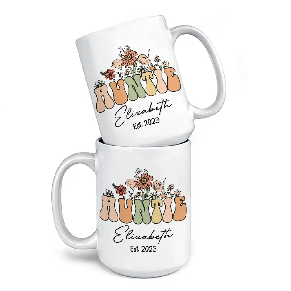 Love Being Called Auntie - Family Personalized Custom Mug - Gift For Family Members - Image 4