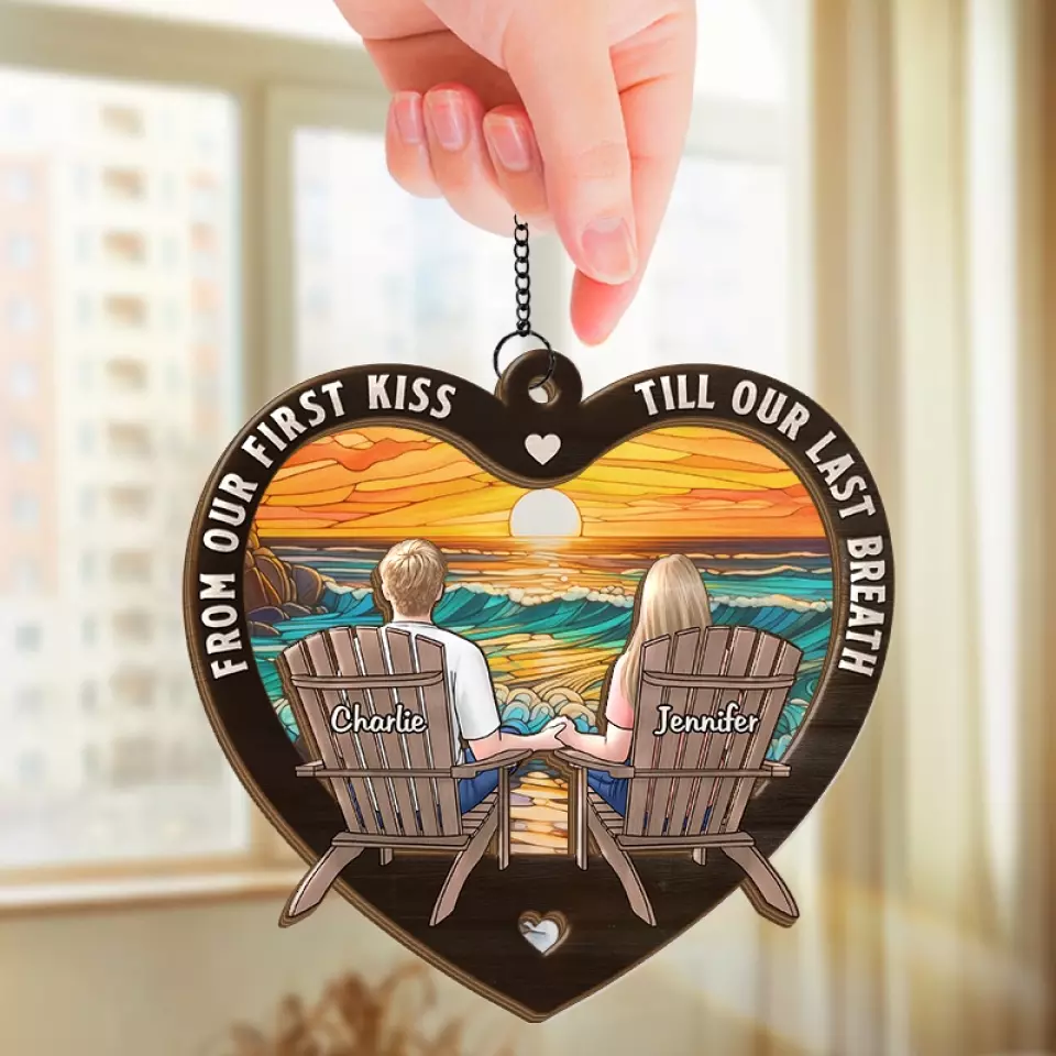 Love Blooms In The Simplest Moments - Couple Personalized Window Hanging Suncatcher - Gift For Husband Wife, Anniversary - Image 3