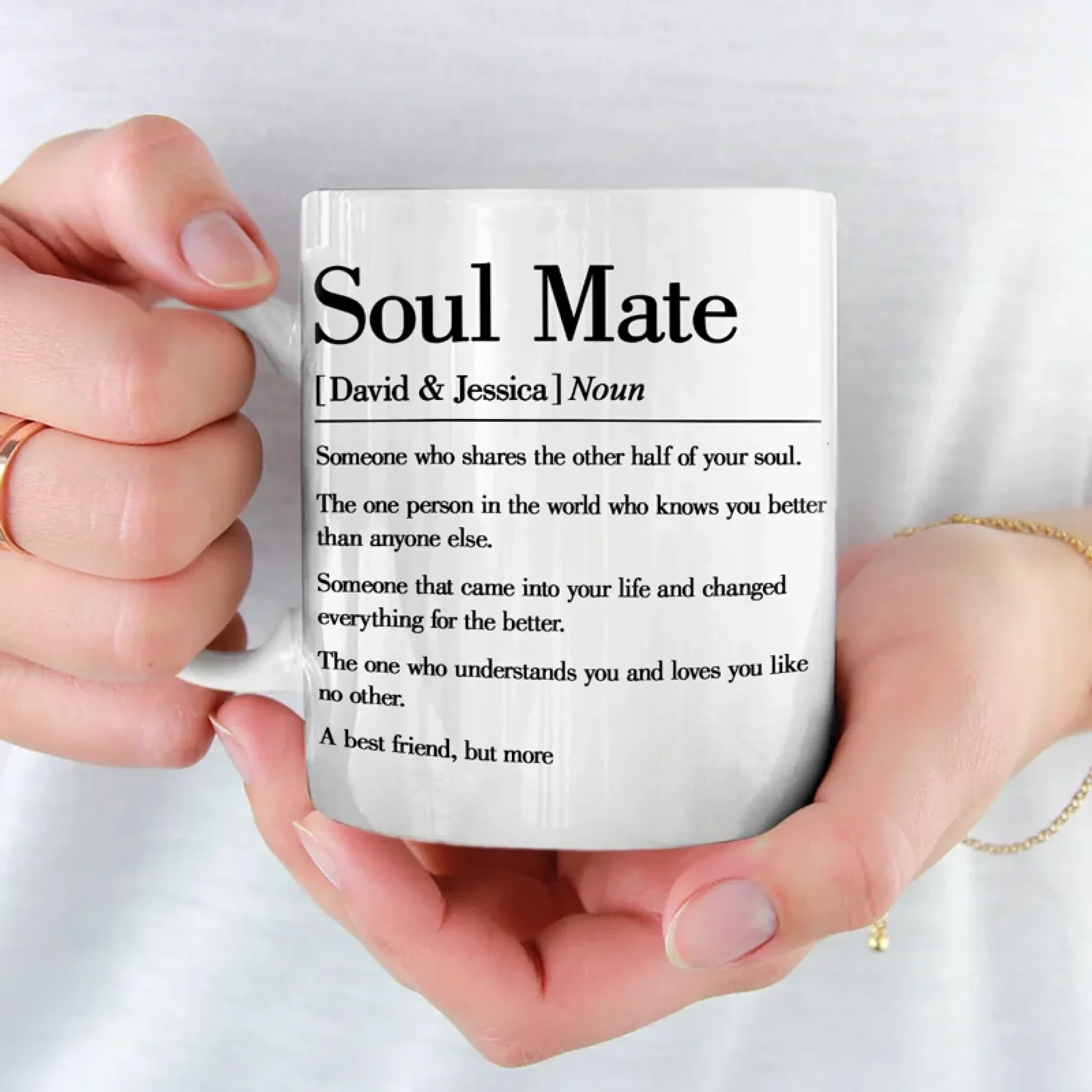 Love Brought Us Together - Couple Personalized Custom Mug - Gift For Husband Wife, Anniversary - Image 3