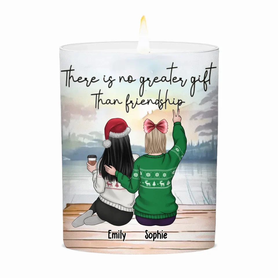 Love Can Span Any Distance Between Us - Bestie Personalized Custom Smokeless Scented Candle - Christmas Gift For Best Friends, BFF, Sisters - Image 2