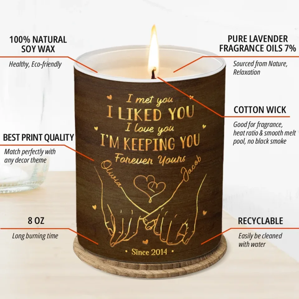 Love Gets Better With Time - Couple Personalized Custom Smokeless Scented Candle - Christmas Gift For Husband Wife, Anniversary - Image 4
