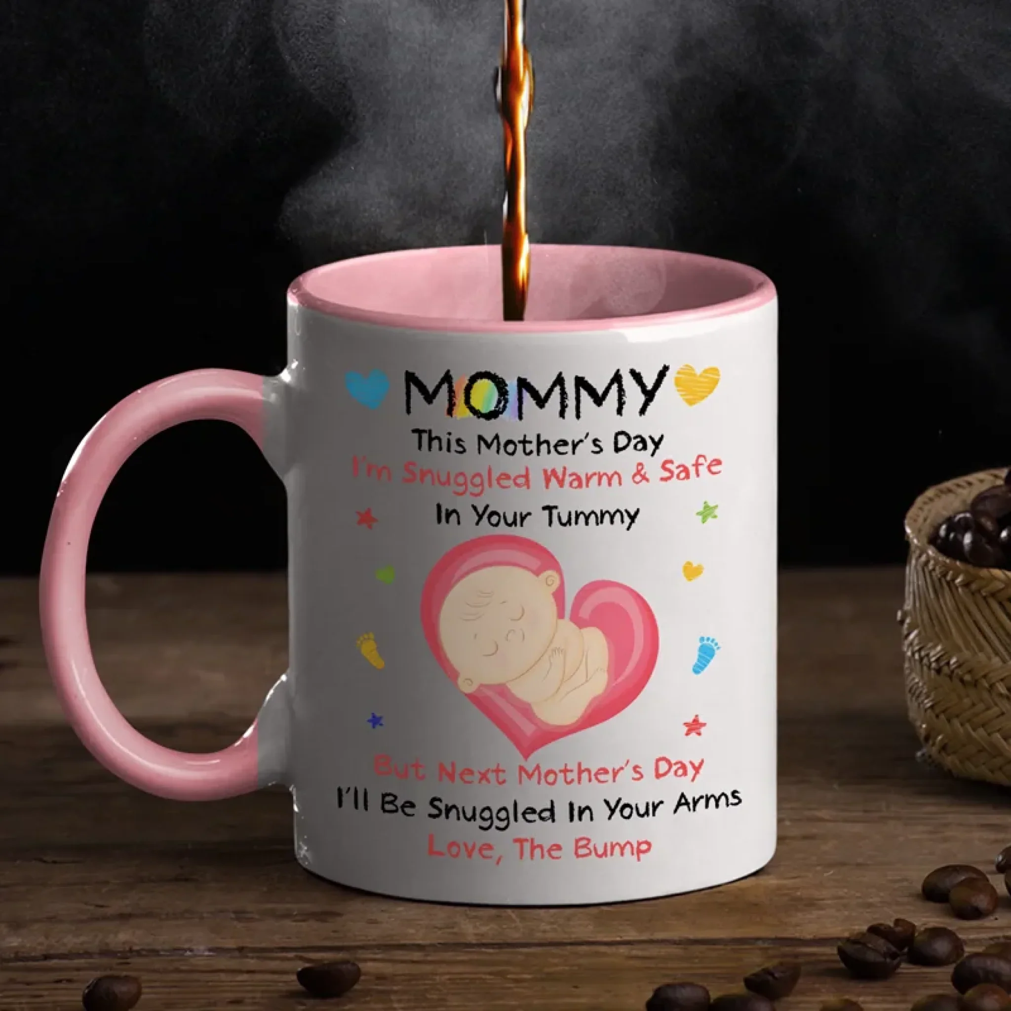 Love Growing Inside You - Family Personalized Custom Accent Mug - Mother's Day, Baby Shower Gift, Gift For First Mom, Newborn Baby - Image 3