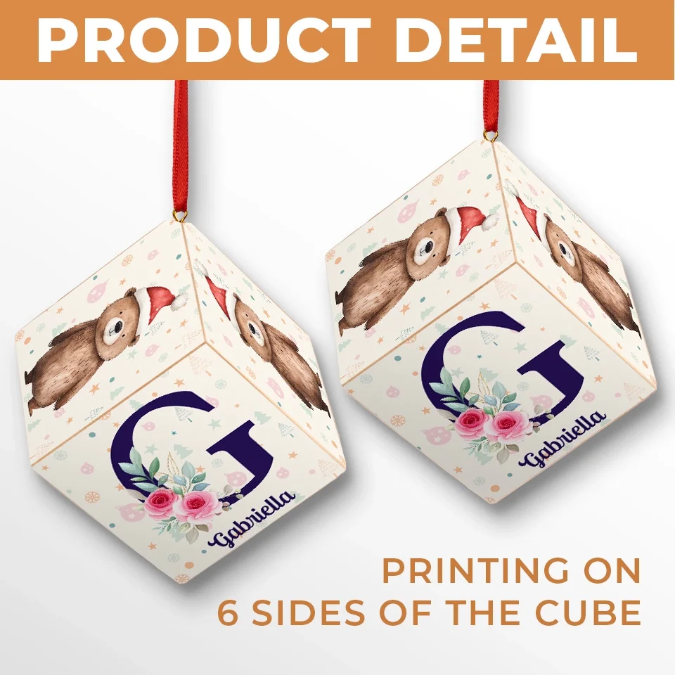 Love Grows Best In A Family - Family Personalized Custom Wooden Cube Ornament - Christmas Gift For Baby Kids, Newborn Baby, First Christmas - Image 5