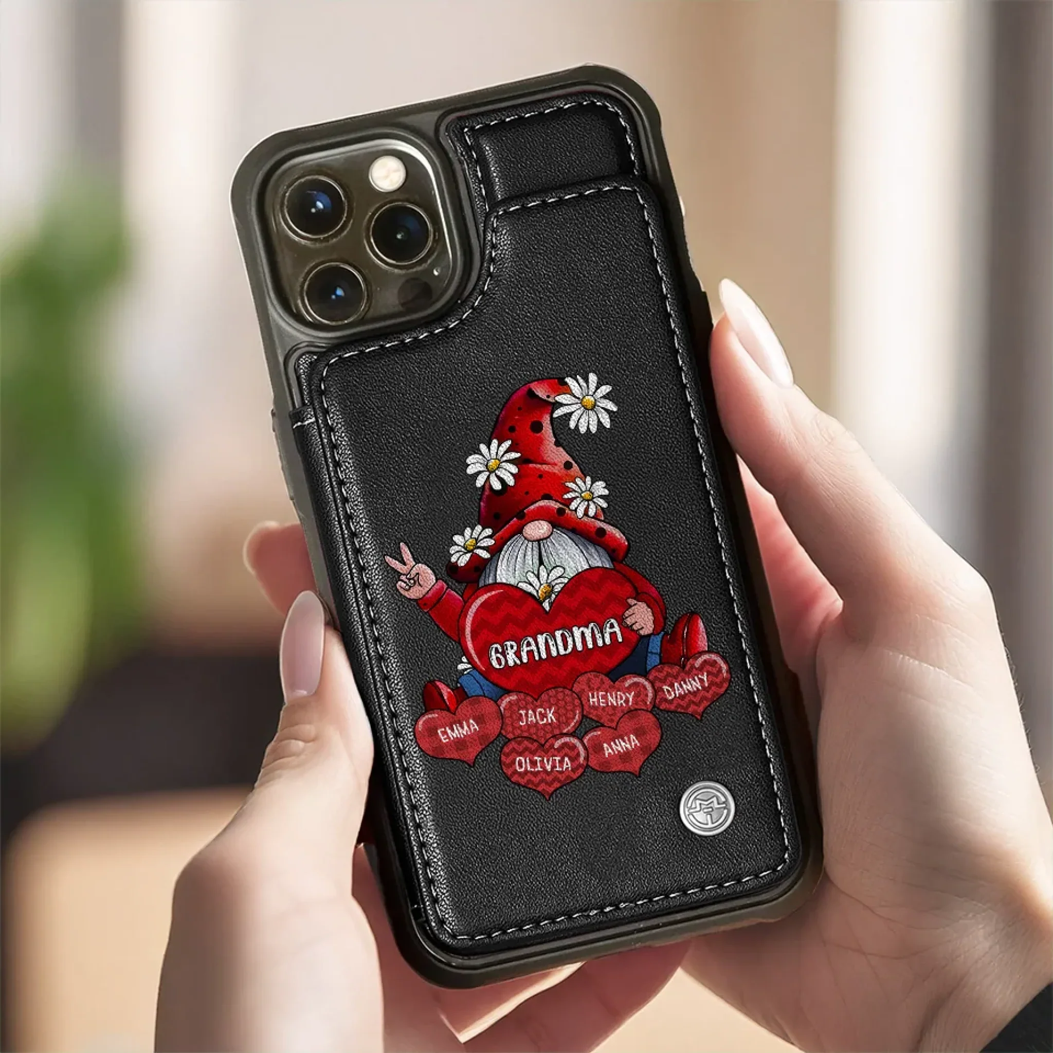 Love Grows Best In A Happy Family - Family Personalized Custom Leather Flip Wallet Phone Case - Mother's Day Gift For Mom, Grandma - Image 6