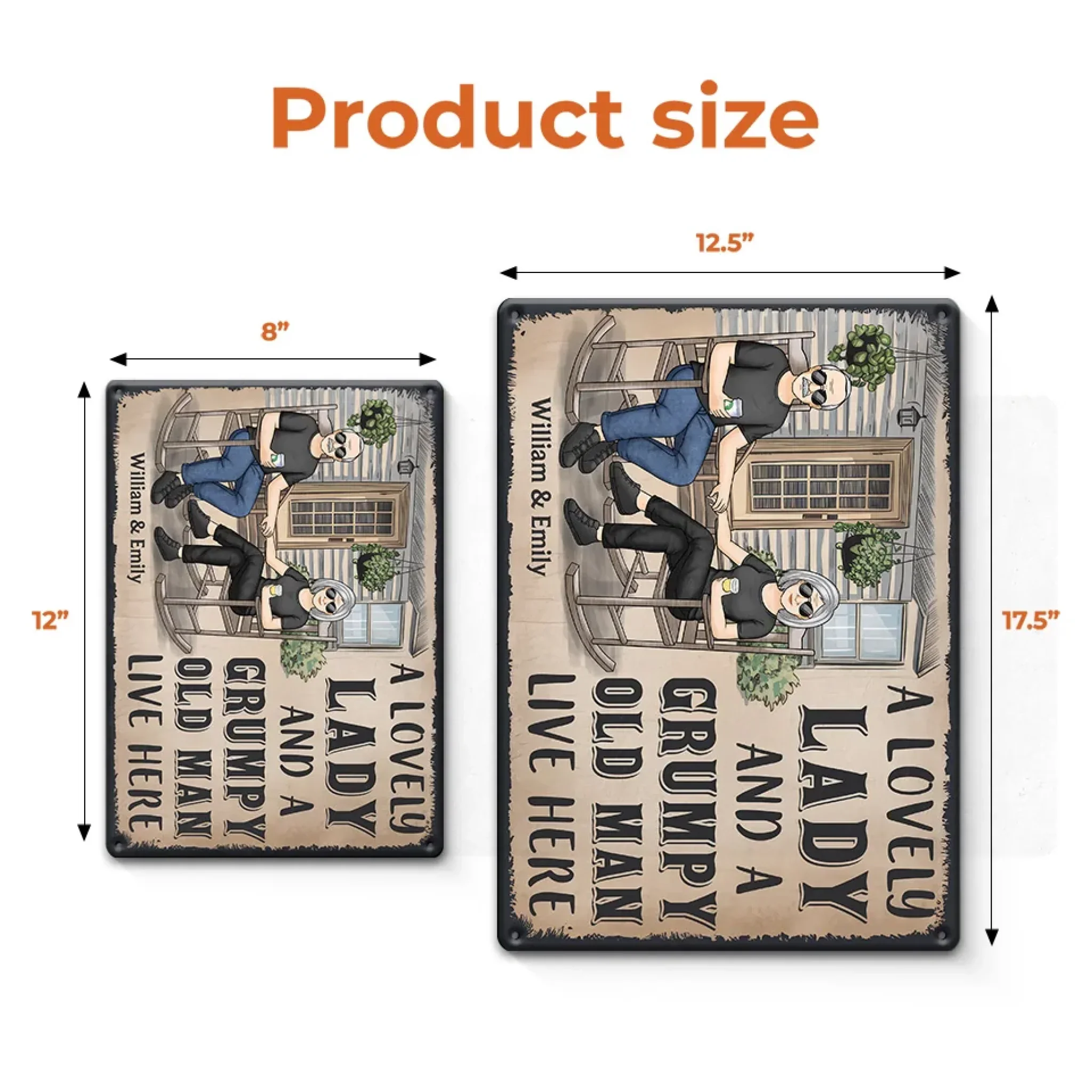 Love Grows Stronger With Every Gray Hair - Couple Personalized Custom Home Decor Metal Sign - House Warming Gift For Husband Wife, Anniversary - Image 5