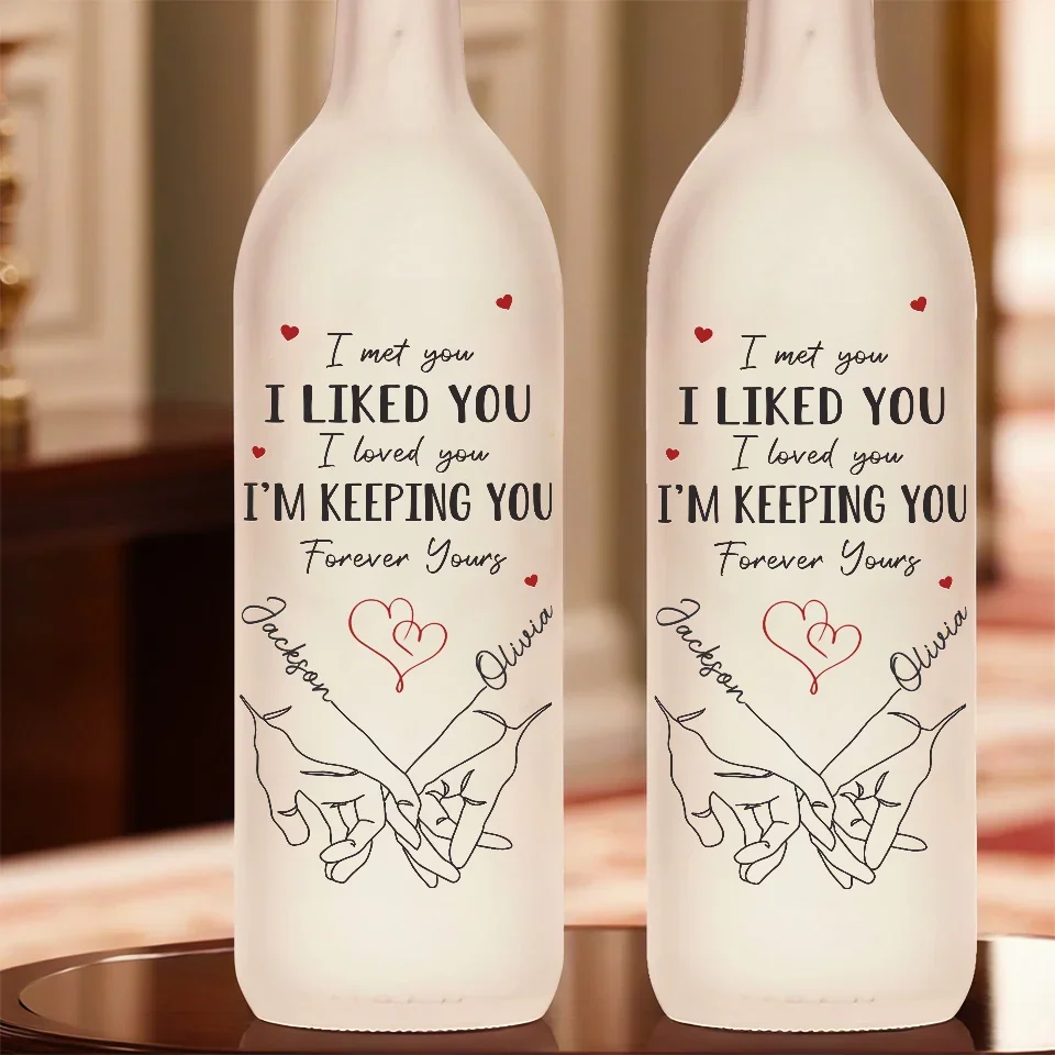 Love Is A Partnership - Couple Personalized Custom Bottle Lamp - Gift For Husband Wife, Anniversary - Image 4