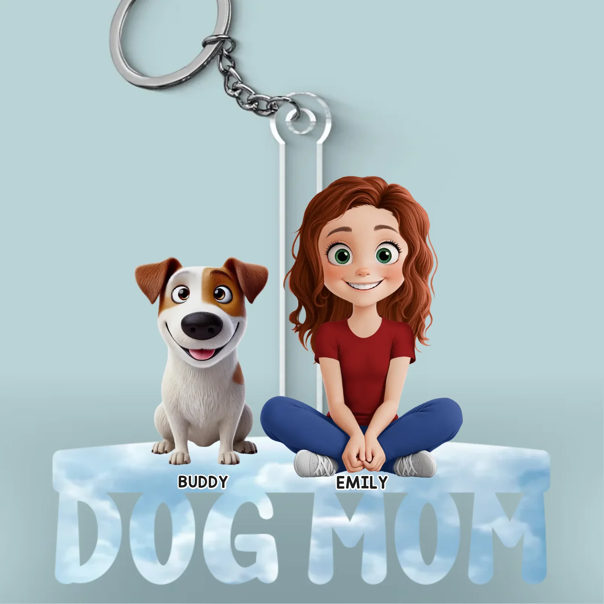 Love Is A Wagging Tail - Dog & Cat Personalized Custom Shaped Acrylic Keychain - Gift For Pet Owners, Pet Lovers - Image 2