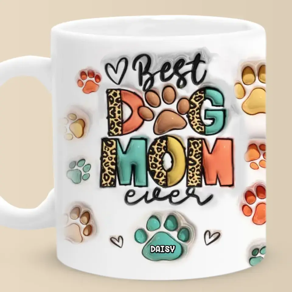 Love Is A Wet Nose And A Wagging Tail - Dog & Cat Personalized Custom 3D Inflated Effect Printed Mug - Gift For Pet Owners, Pet Lovers - Image 2