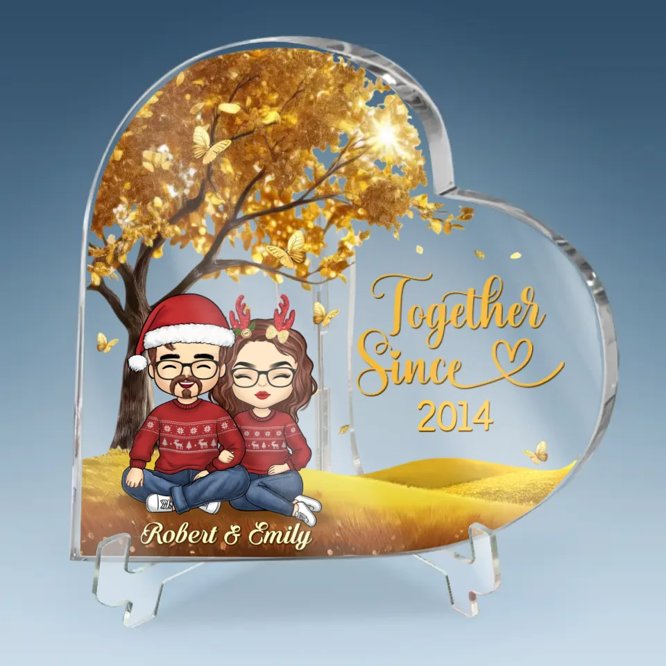 Love Is Best Shared As A Couple
 - Couple Personalized Custom Heart Shaped Acrylic Plaque - Christmas Gift For Husband Wife, Anniversary - Image 6
