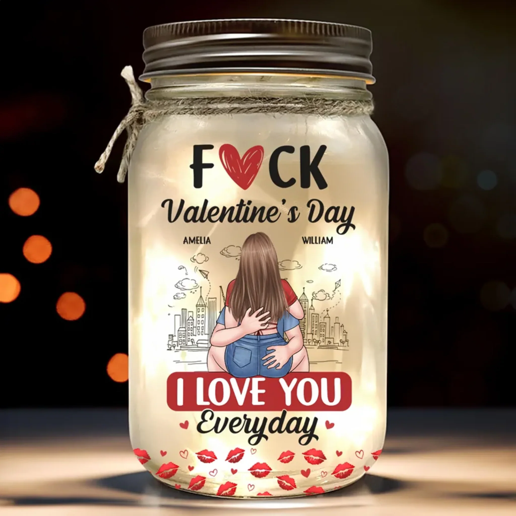 Love Is Sweet, But You’re Spicy Too - Couple Personalized Custom Mason Jar Light - Valentine Gift For Husband Wife, Anniversary