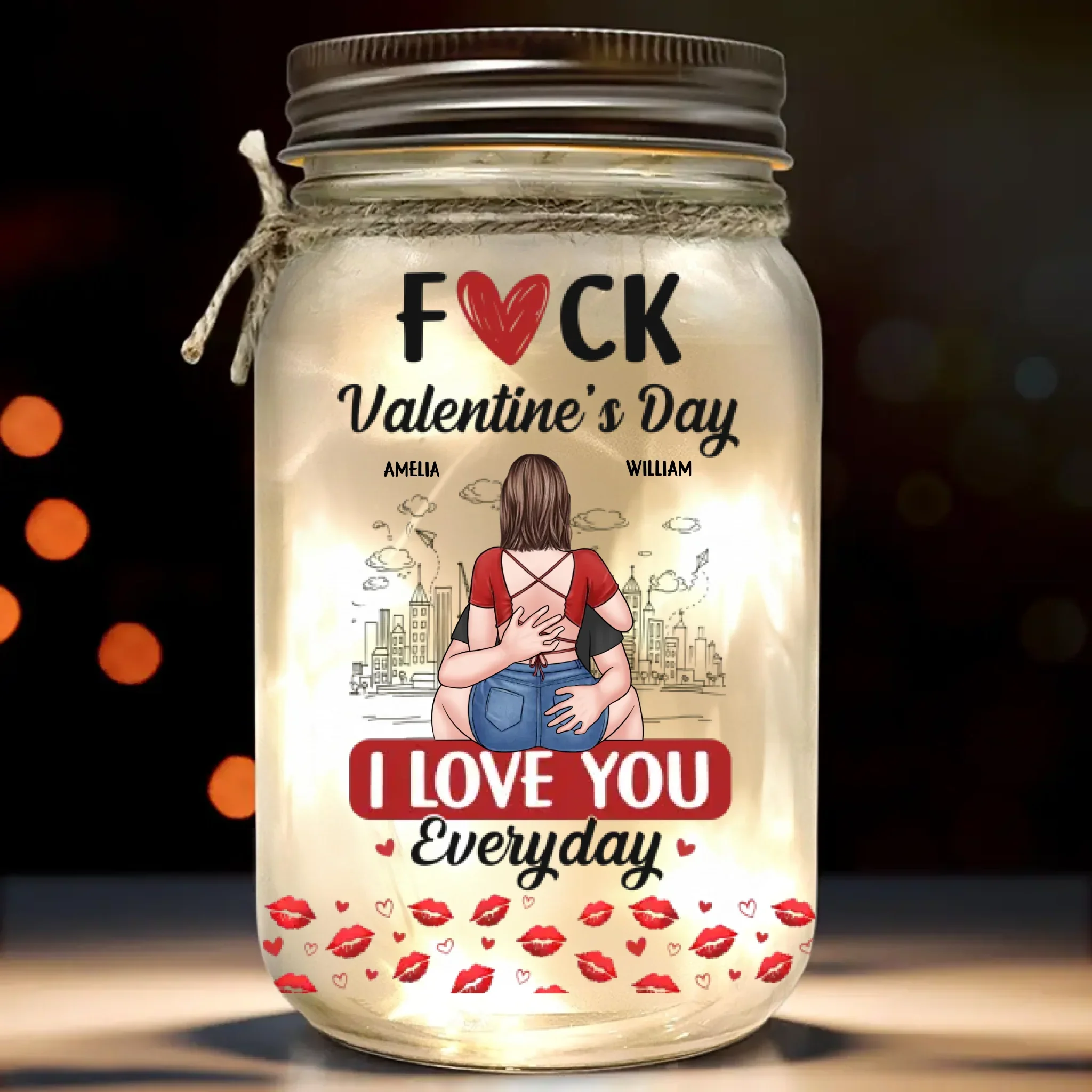 Love Is Sweet, But You’re Spicy Too - Couple Personalized Custom Mason Jar Light - Valentine Gift For Husband Wife, Anniversary - Image 2