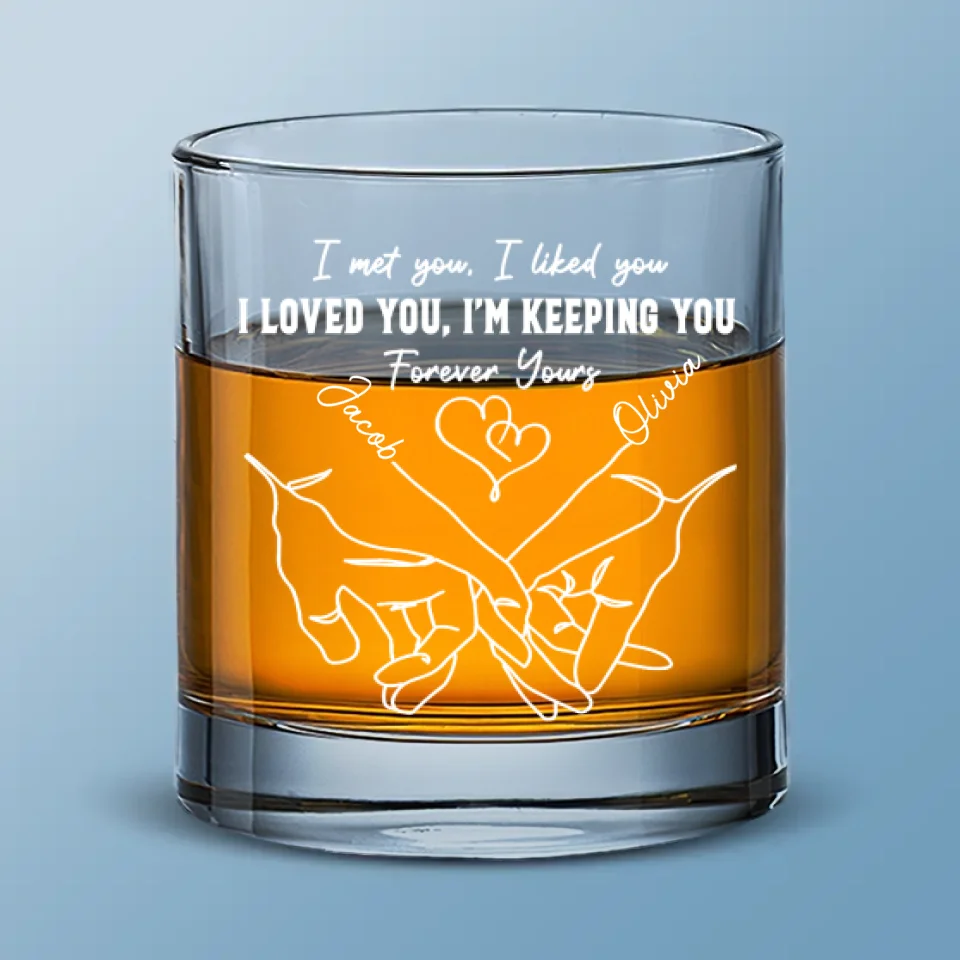 Love Is The Flower - Couple Personalized Custom Whiskey Glass - Gift For Husband Wife, Anniversary - Image 2