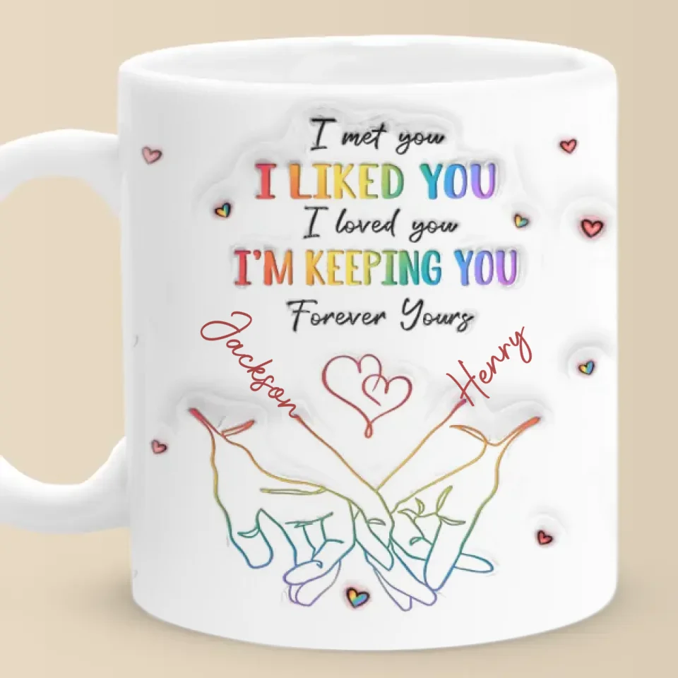 Love Knows No Gender - Couple Personalized Custom 3D Inflated Effect Printed Mug - Gift For Husband Wife, Anniversary, LGBTQ+ - Image 3