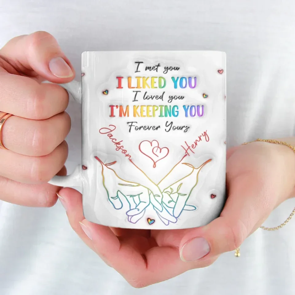 Love Knows No Gender - Couple Personalized Custom 3D Inflated Effect Printed Mug - Gift For Husband Wife, Anniversary, LGBTQ+ - Image 4