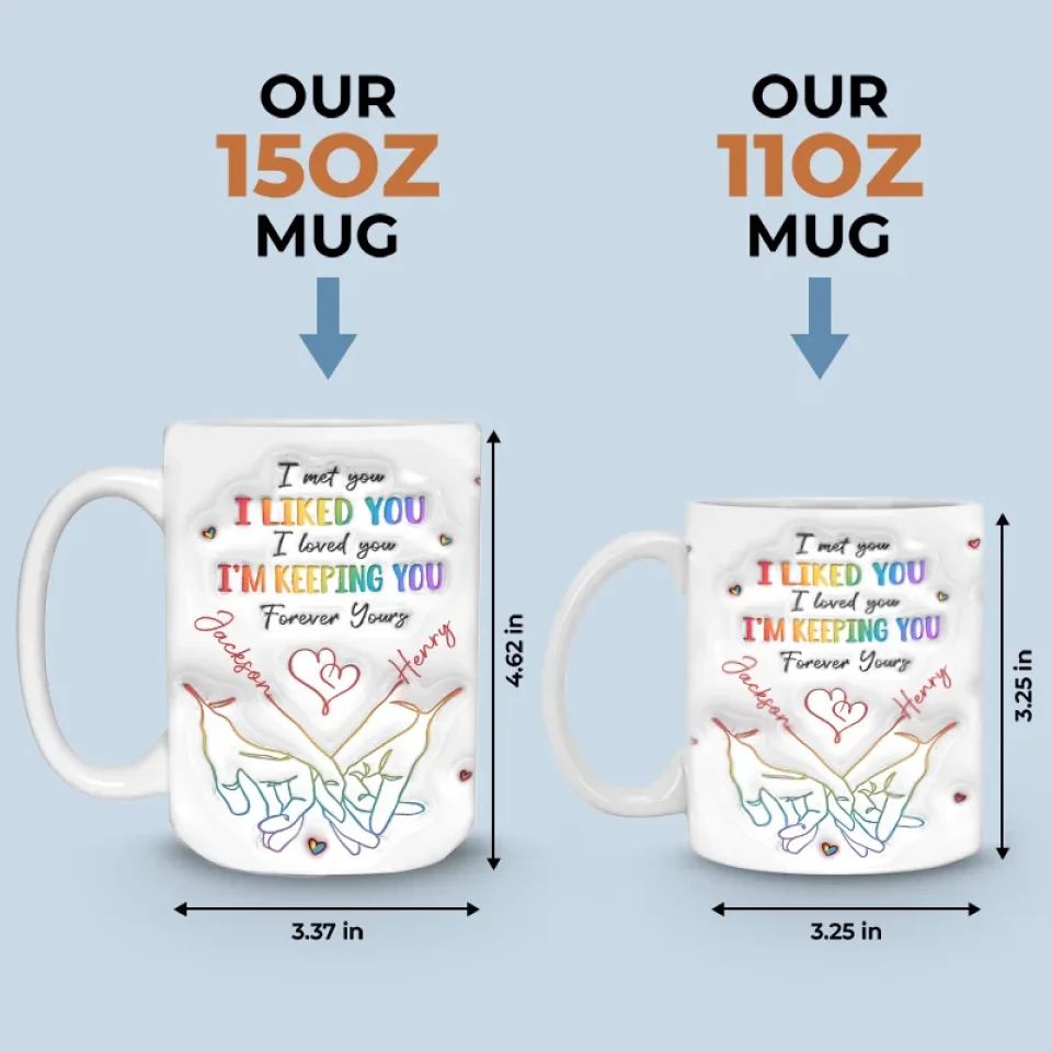 Love Knows No Gender - Couple Personalized Custom 3D Inflated Effect Printed Mug - Gift For Husband Wife, Anniversary, LGBTQ+ - Image 6