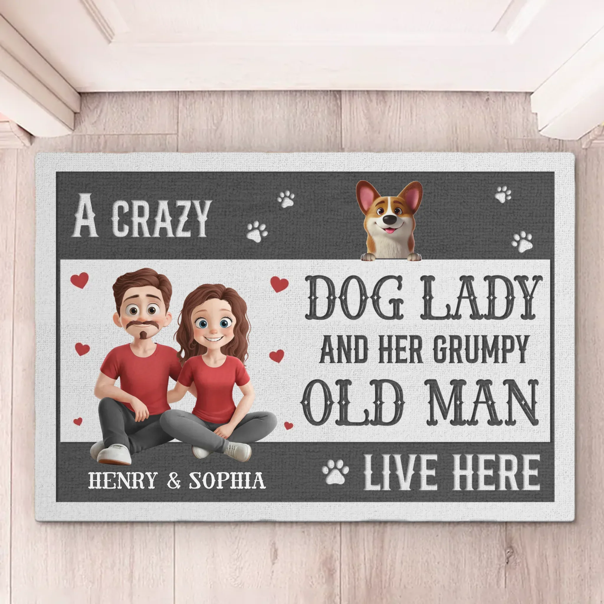 Love, Laughter And Wagging Tails - Dog Personalized Custom Home Decor Decorative Mat - House Warming Gift For Pet Owners, Pet Lovers - Image 5