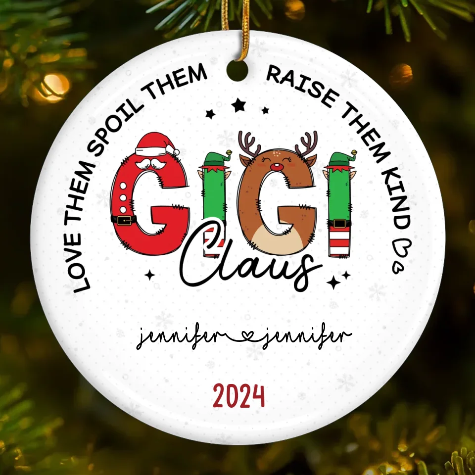 Love Them, Spoil Them, Raise Them Kind - Family Personalized Custom Ornament - Ceramic Round Shaped - Christmas Gift For Mom, Grandma - Image 2