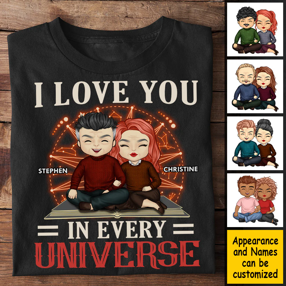 Love You Every Universe - Personalized T-shirt, Hoodie - Gift For Couples, Husband Wife - Image 3