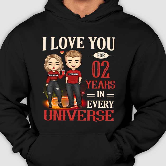 Love You In Every Universe - Personalized T-shirt, Hoodie - Gift For Couples, Husband Wife - Image 4