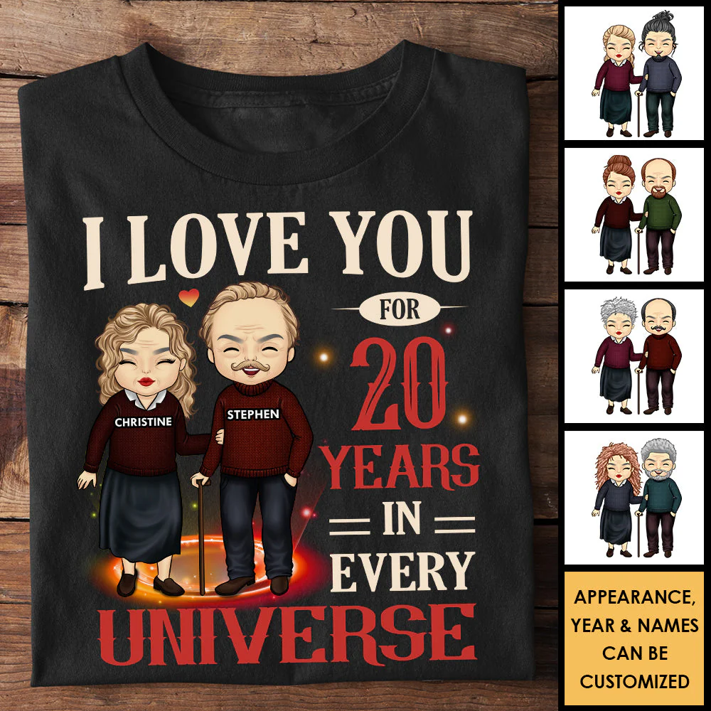 Love You In Every Universe - Personalized T-shirt, Hoodie - Gift For Couples, Husband Wife - Image 5
