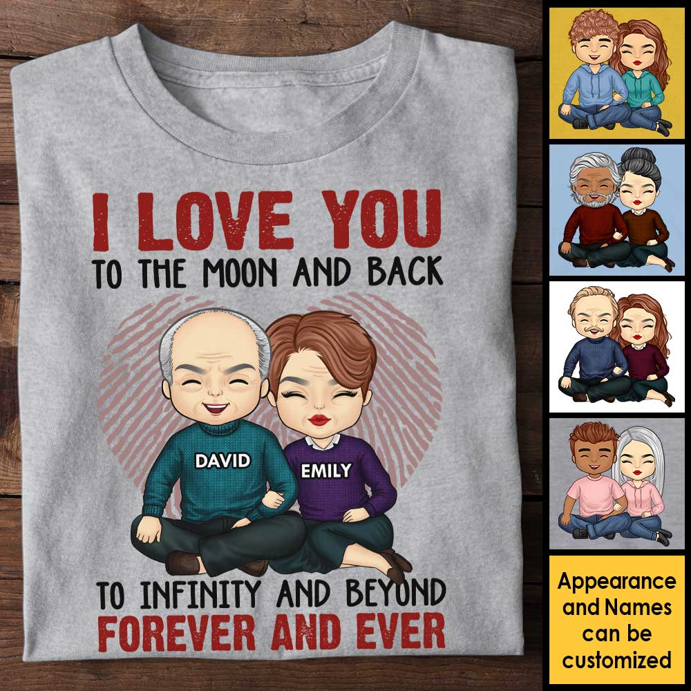 Love You To Infinity And Beyond  - Personalized Unisex T-Shirt, Hoodie, Sweatshirt - Gift For Couple, Husband Wife, Anniversary, Engagement, Wedding, Marriage Gift - Image 4