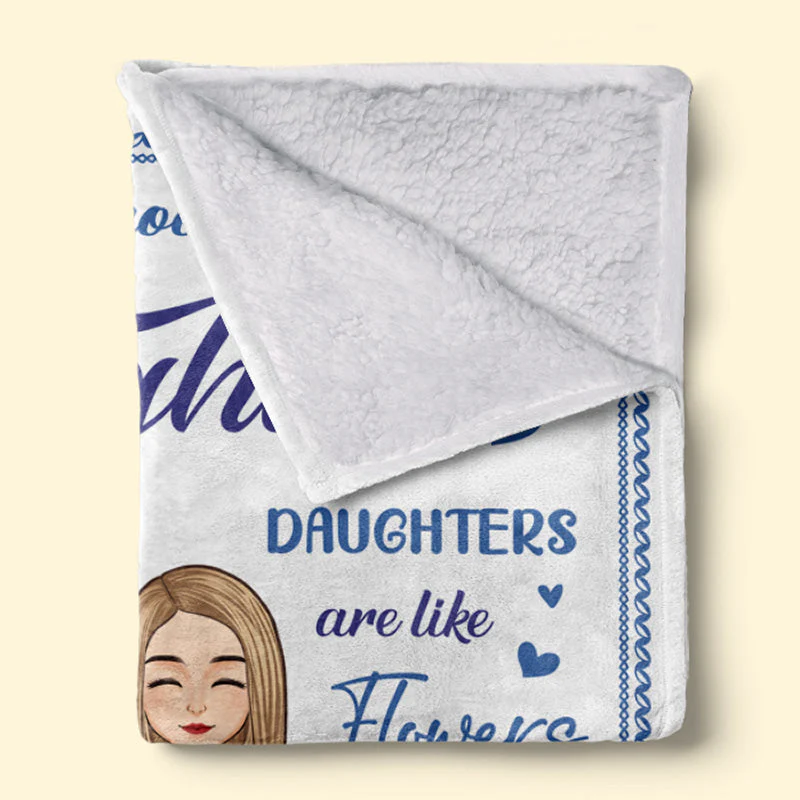 Love You To The Moon And Back Daughter - Family Personalized Custom Blanket - Birthday Gift From Mom - Image 3