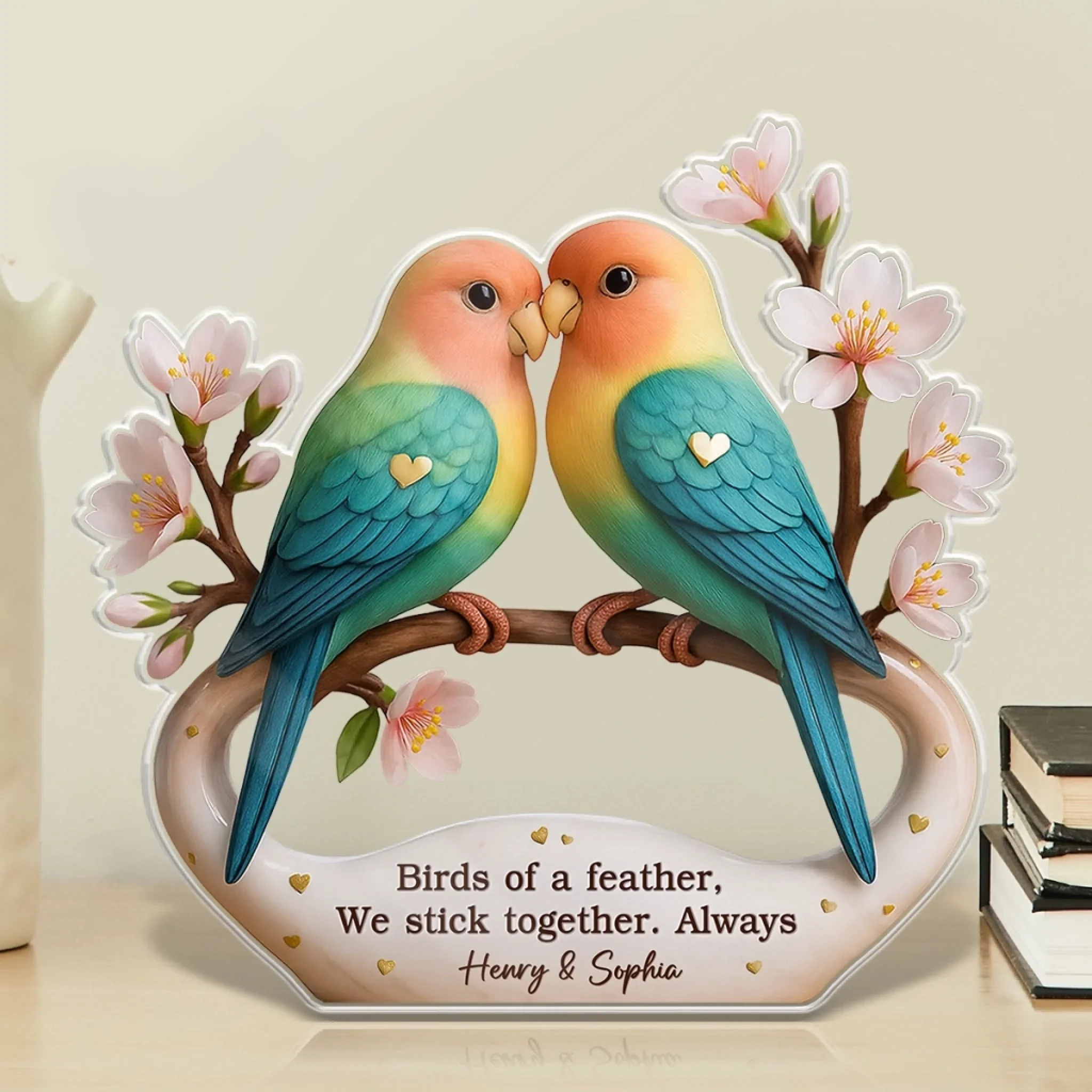 Lovebirds For Life - Couple Personalized Custom Acrylic Plaque Custom Shape - Gift For Husband Wife, Anniversary - Image 3
