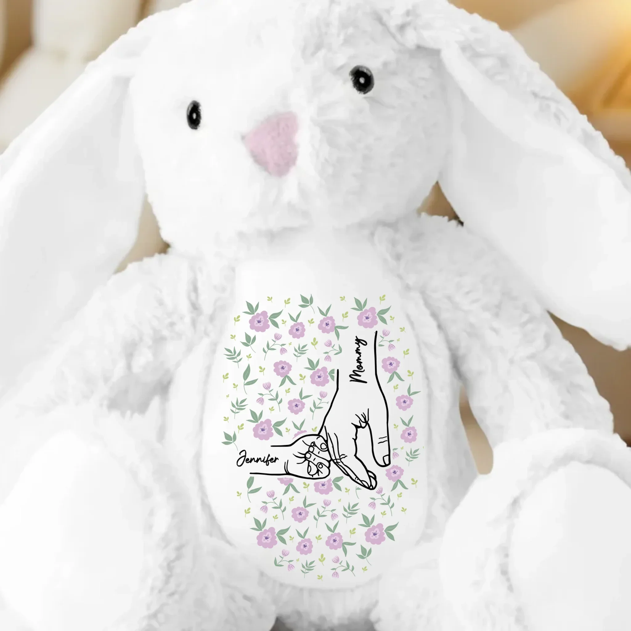 Love's Sweetest Hold - Family Personalized Custom Easter Bunny Plush - Mother's Day, Gift For Mom, Grandma - Image 2