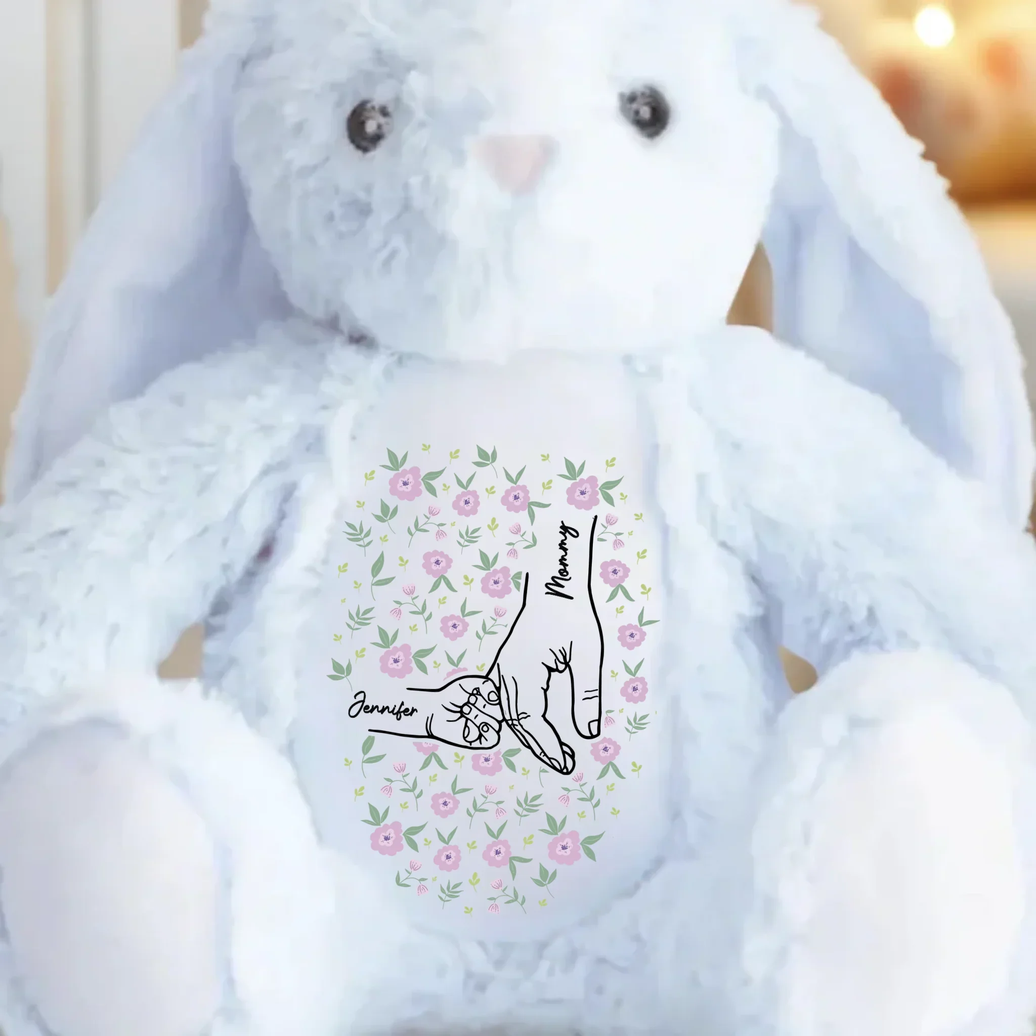 Love's Sweetest Hold - Family Personalized Custom Easter Bunny Plush - Mother's Day, Gift For Mom, Grandma - Image 3