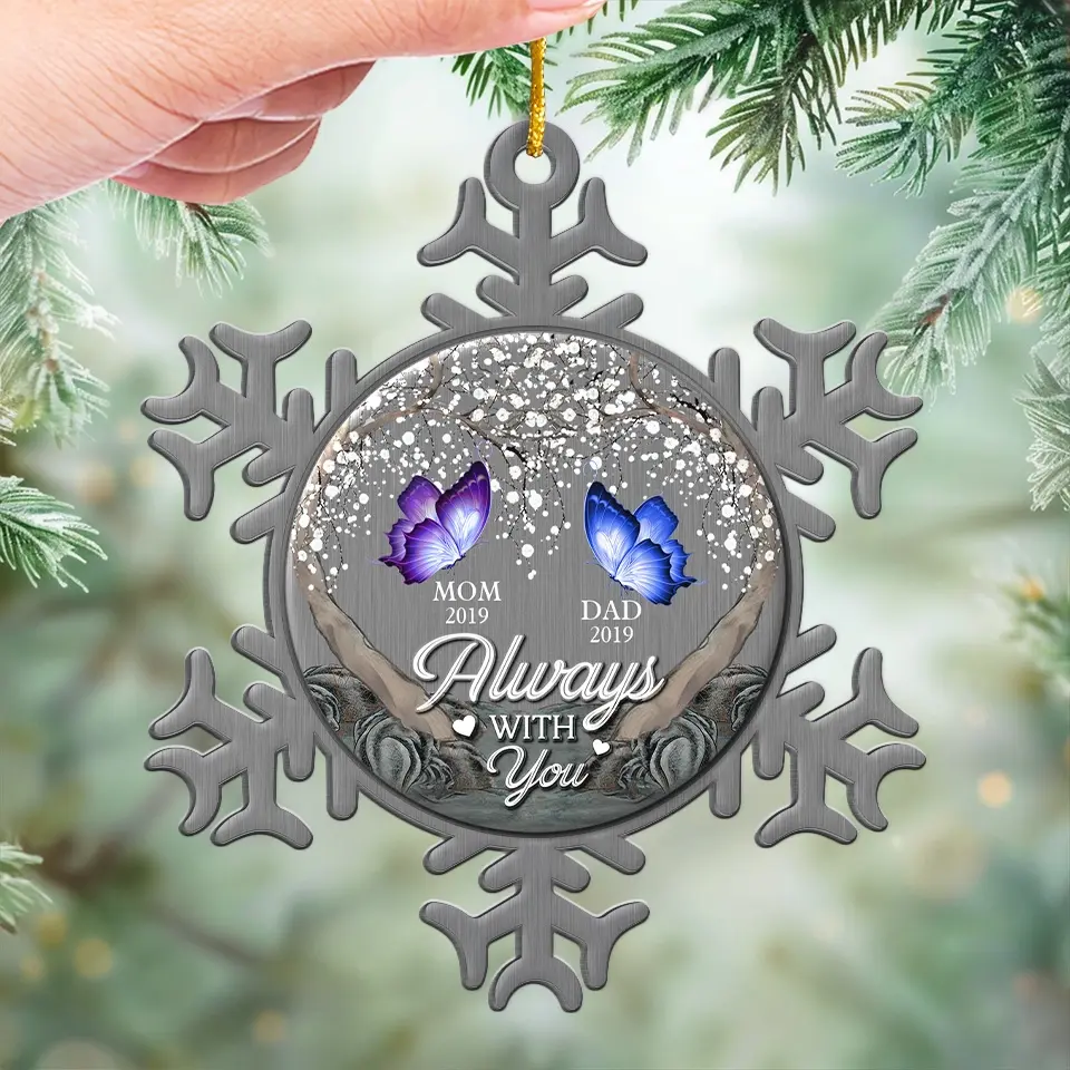 Loving You Forever - Memorial Personalized Custom Ornament - Metal Custom Shaped - Sympathy Gift, Christmas Gift For Family Members - Image 4