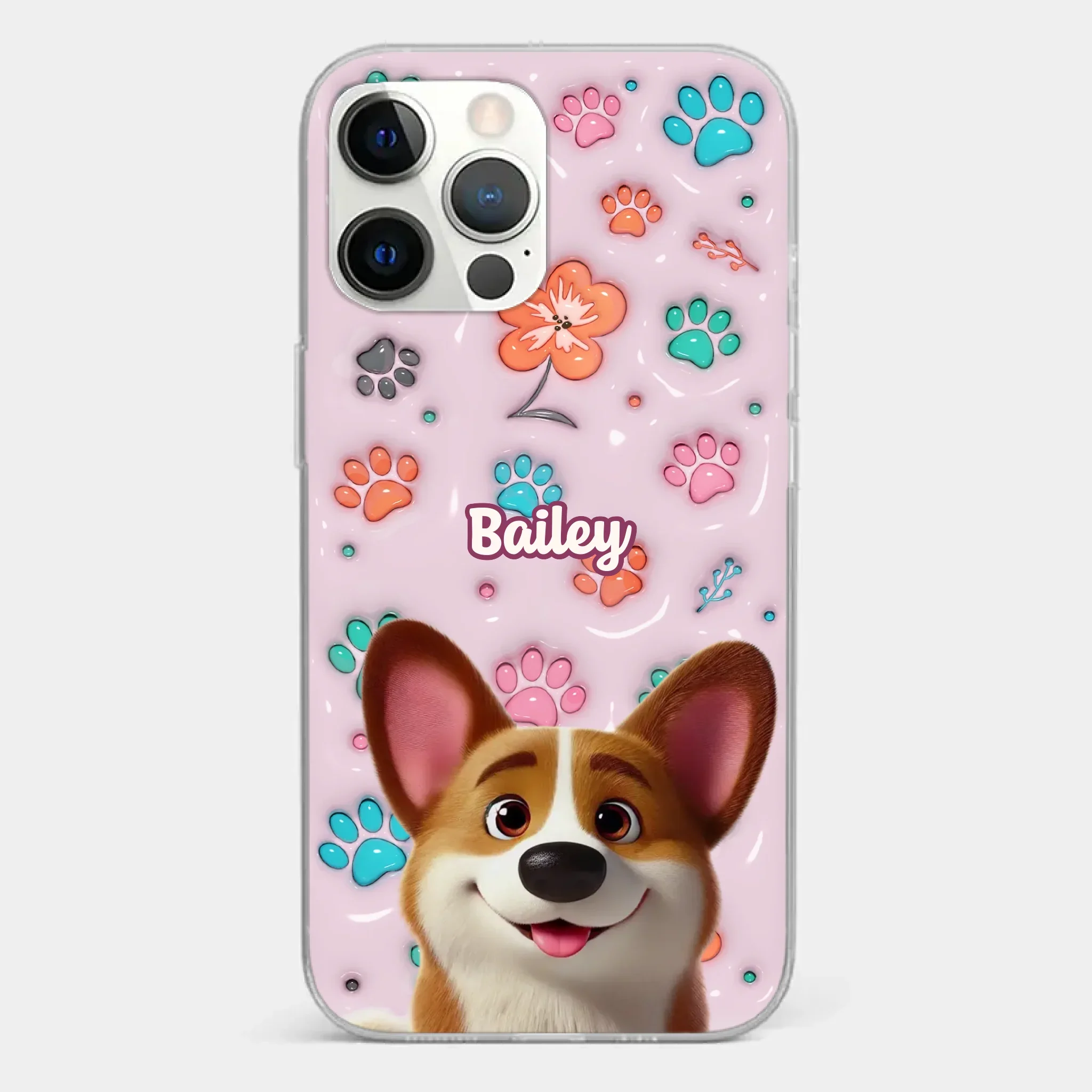 Loyal Hearts Have Four Paws- Dog Personalized Custom 3D Inflated Effect Printed Clear Phone Case - Gift For Pet Owners, Pet Lover - Image 16
