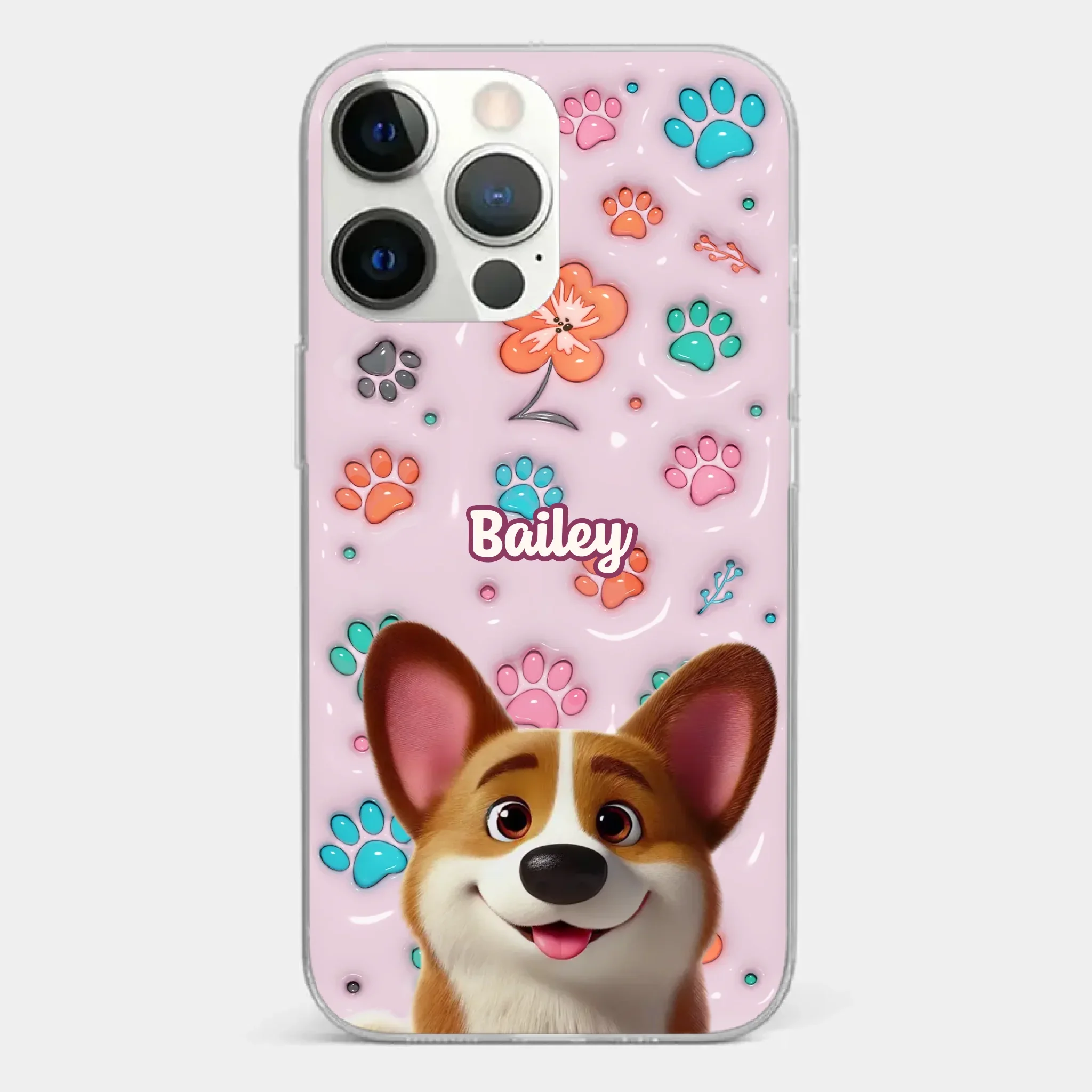 Loyal Hearts Have Four Paws- Dog Personalized Custom 3D Inflated Effect Printed Clear Phone Case - Gift For Pet Owners, Pet Lover - Image 19