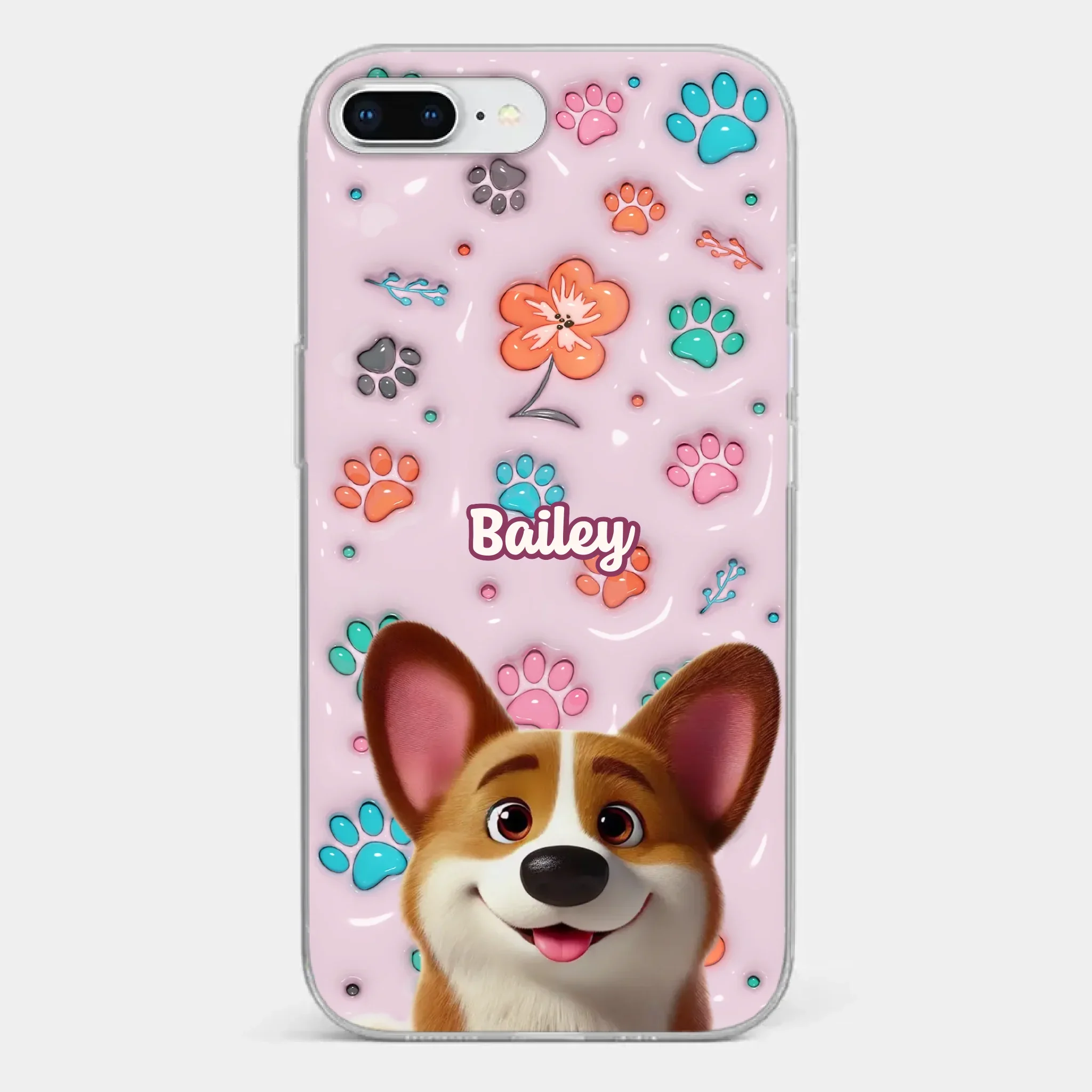 Loyal Hearts Have Four Paws- Dog Personalized Custom 3D Inflated Effect Printed Clear Phone Case - Gift For Pet Owners, Pet Lover - Image 3