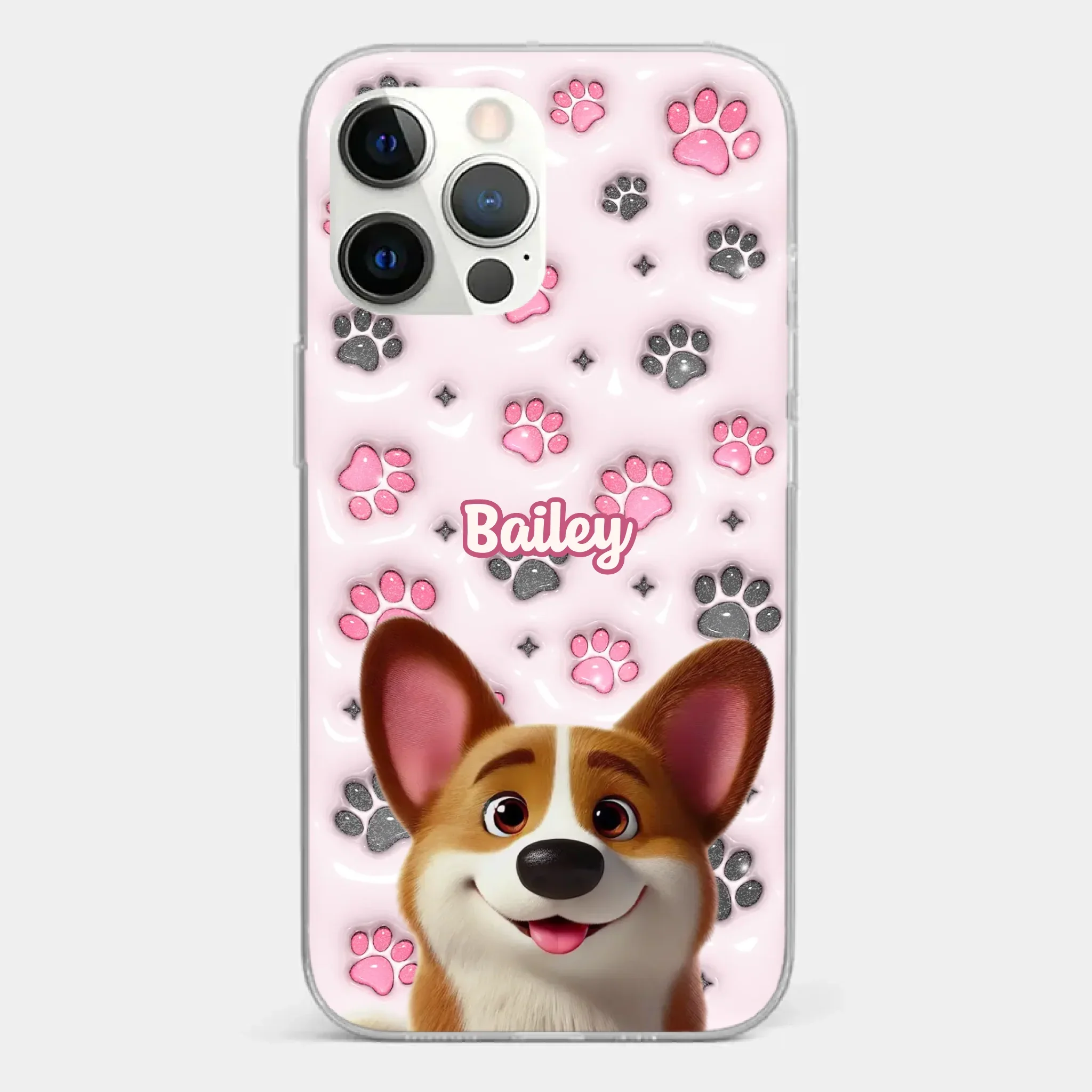 Loyal Paws, Endless Love - Dog Personalized Custom 3D Inflated Effect Printed Clear Phone Case - Gift For Pet Owners, Pet Lovers - Image 11