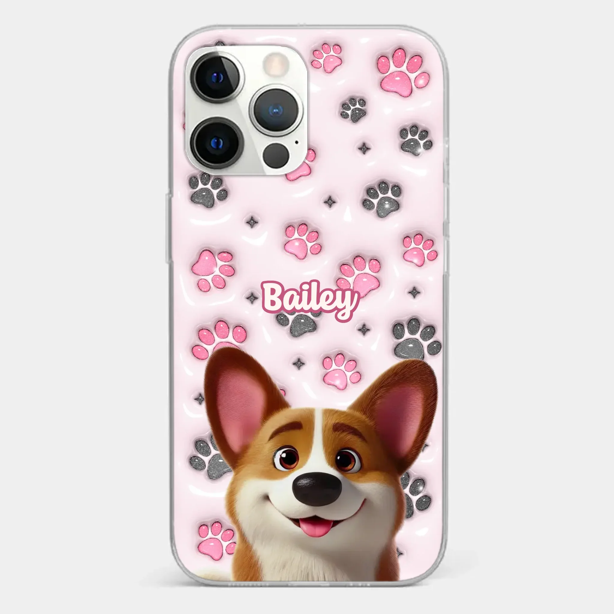 Loyal Paws, Endless Love - Dog Personalized Custom 3D Inflated Effect Printed Clear Phone Case - Gift For Pet Owners, Pet Lovers - Image 12
