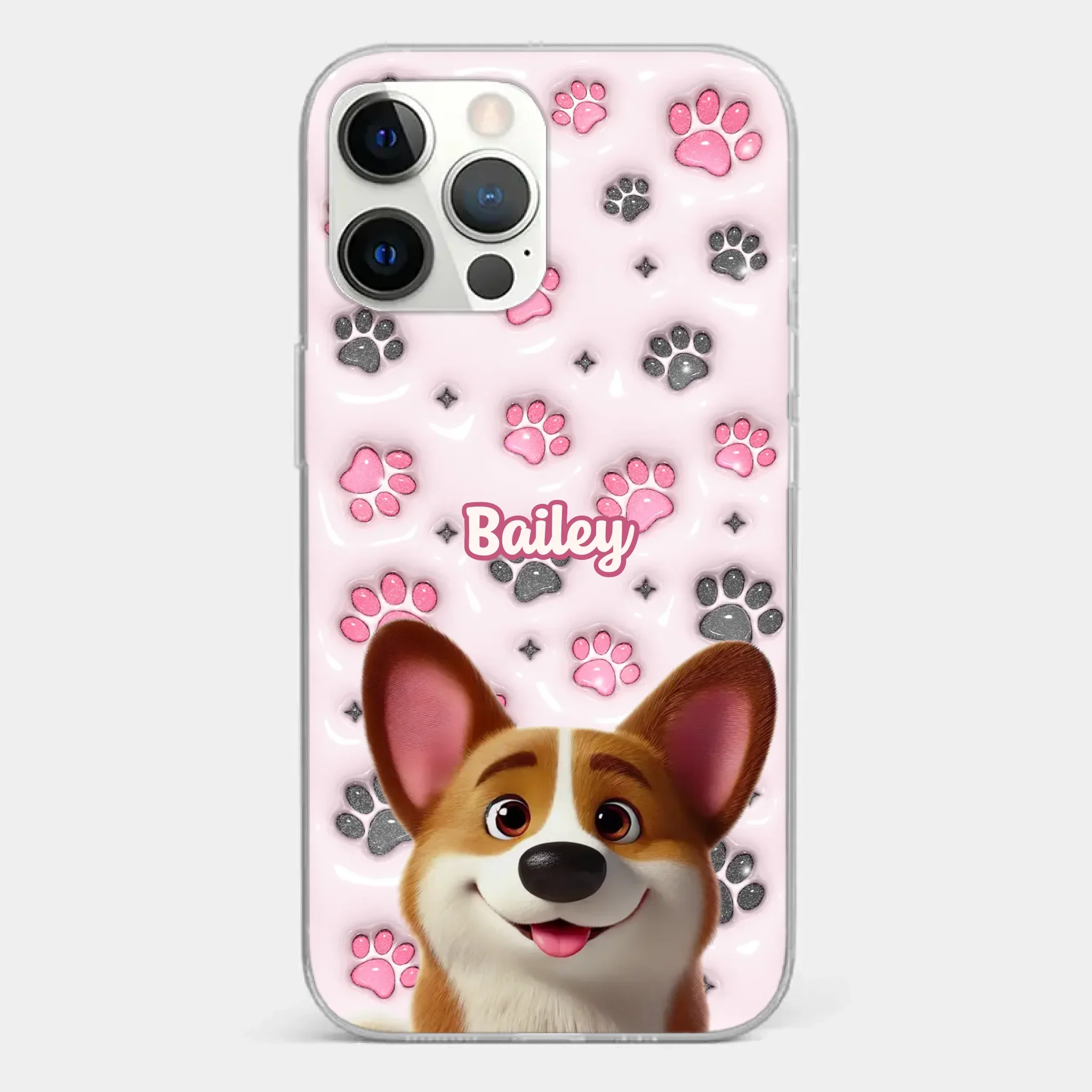 Loyal Paws, Endless Love - Dog Personalized Custom 3D Inflated Effect Printed Clear Phone Case - Gift For Pet Owners, Pet Lovers - Image 16
