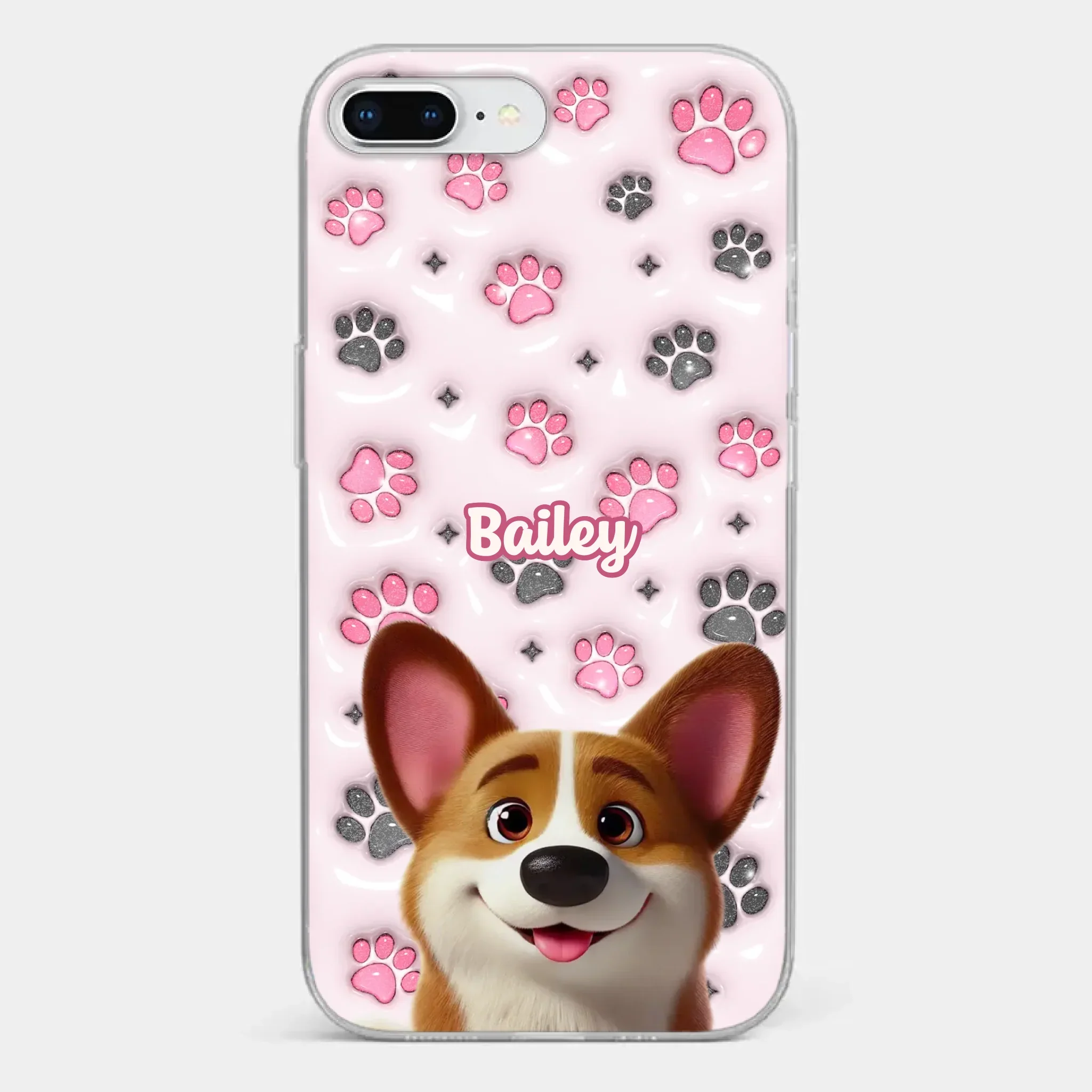 Loyal Paws, Endless Love - Dog Personalized Custom 3D Inflated Effect Printed Clear Phone Case - Gift For Pet Owners, Pet Lovers - Image 3