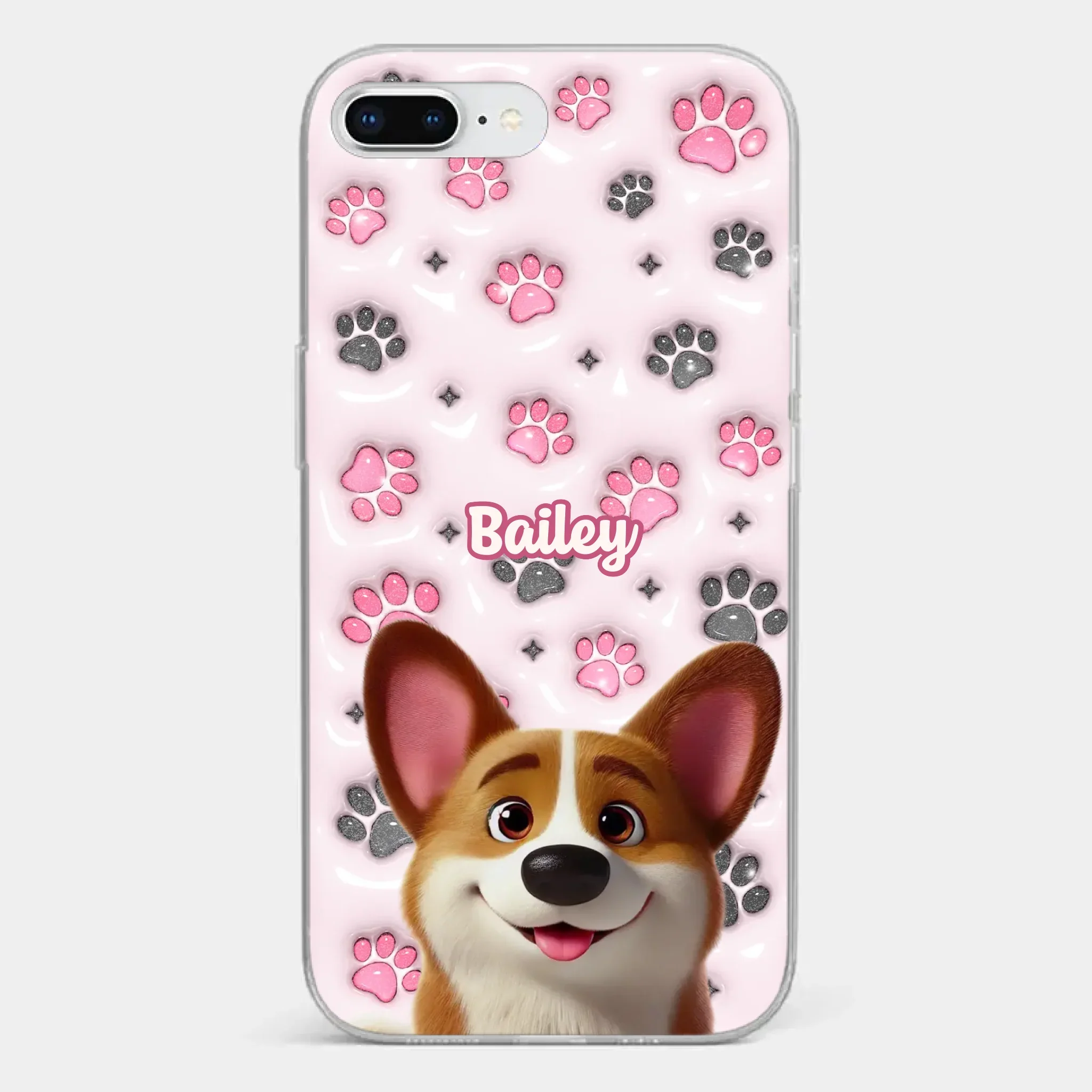 Loyal Paws, Endless Love - Dog Personalized Custom 3D Inflated Effect Printed Clear Phone Case - Gift For Pet Owners, Pet Lovers - Image 4