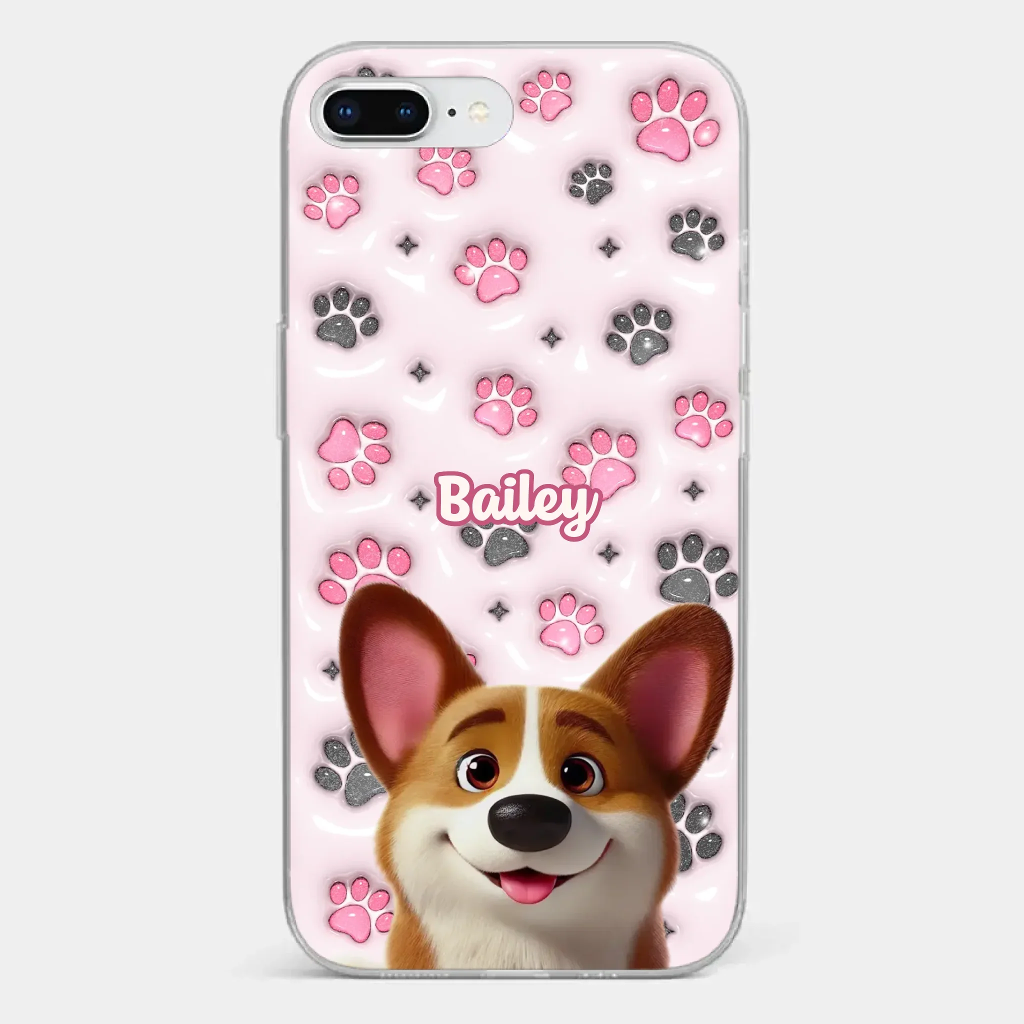 Loyal Paws, Endless Love - Dog Personalized Custom 3D Inflated Effect Printed Clear Phone Case - Gift For Pet Owners, Pet Lovers - Image 5