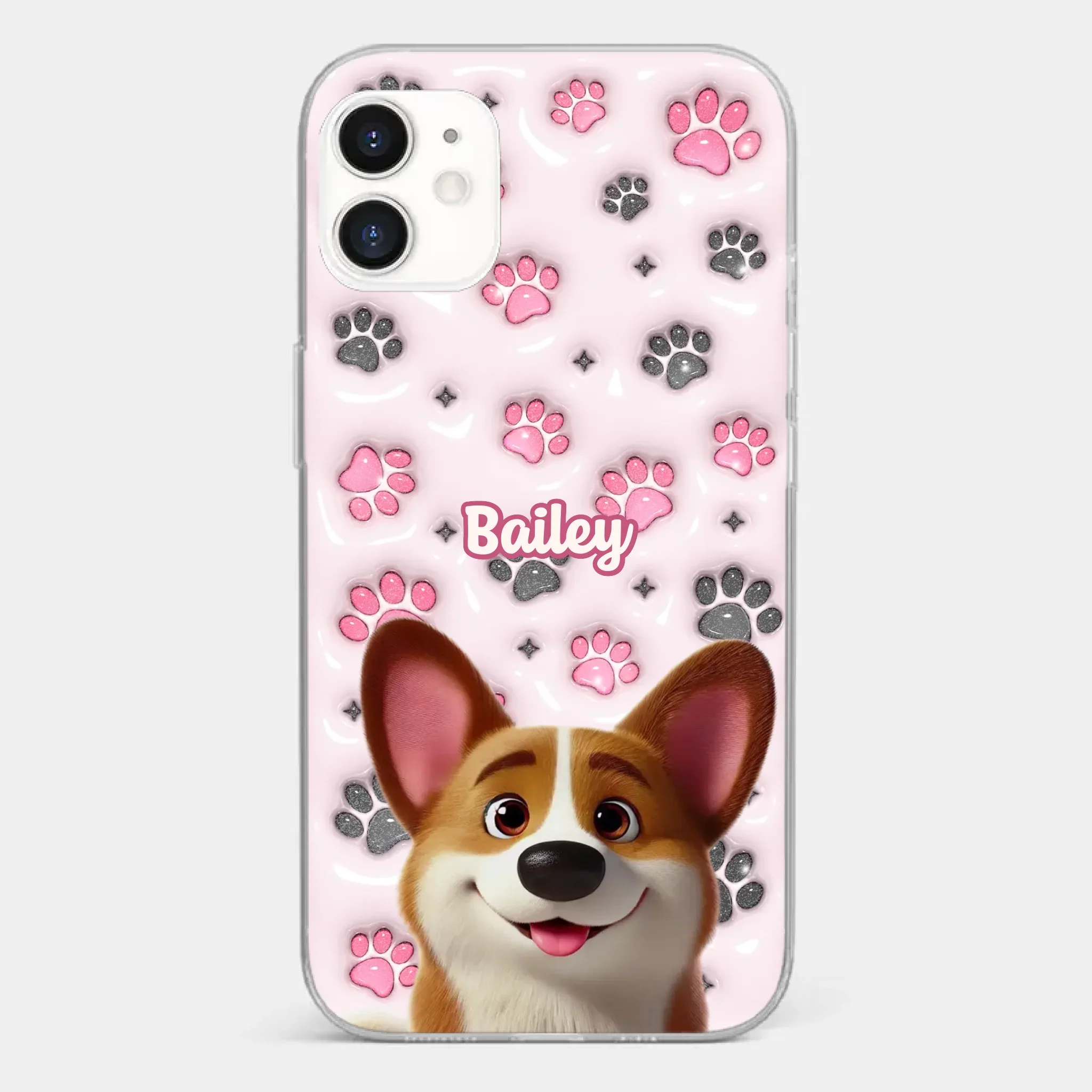 Loyal Paws, Endless Love - Dog Personalized Custom 3D Inflated Effect Printed Clear Phone Case - Gift For Pet Owners, Pet Lovers - Image 6
