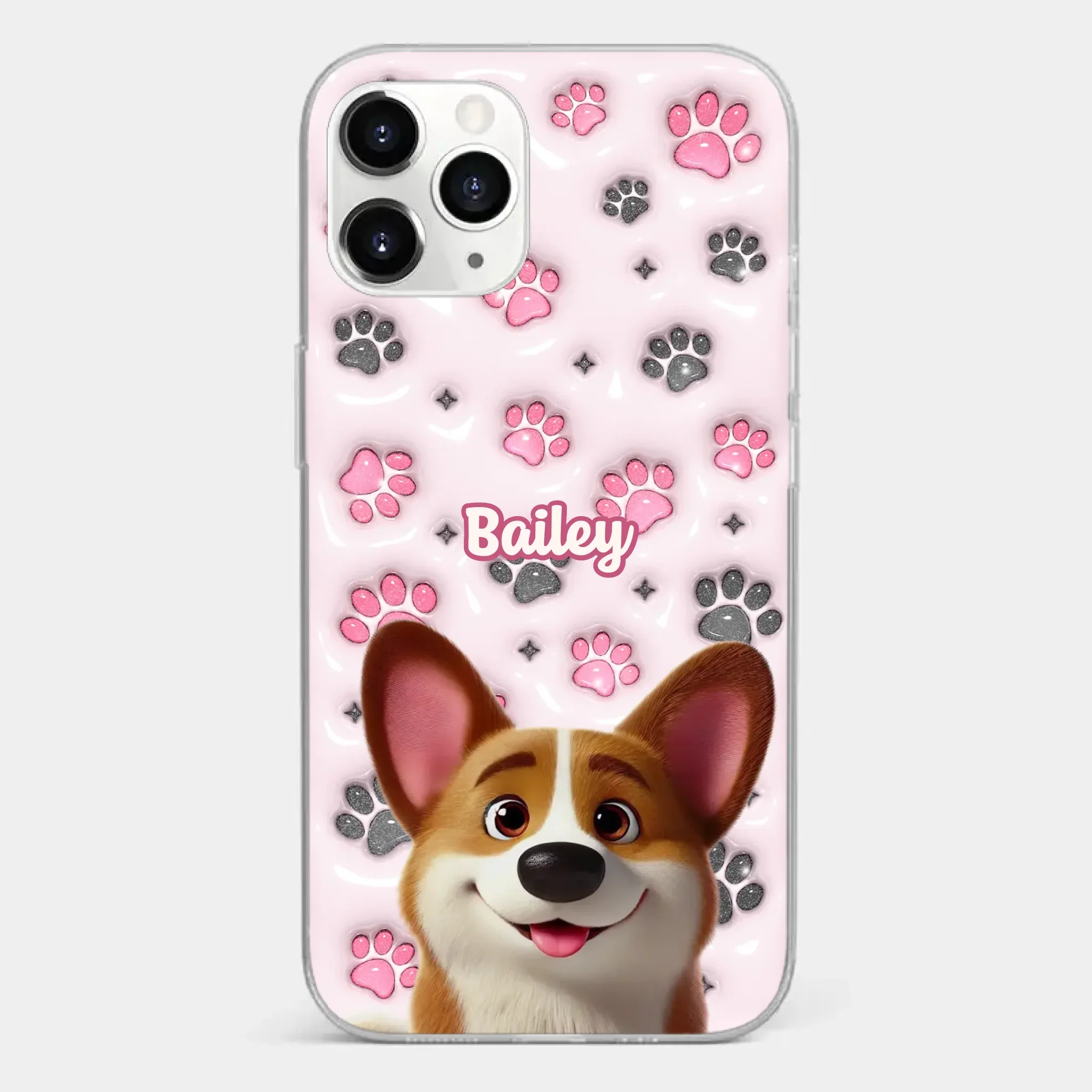 Loyal Paws, Endless Love - Dog Personalized Custom 3D Inflated Effect Printed Clear Phone Case - Gift For Pet Owners, Pet Lovers - Image 7