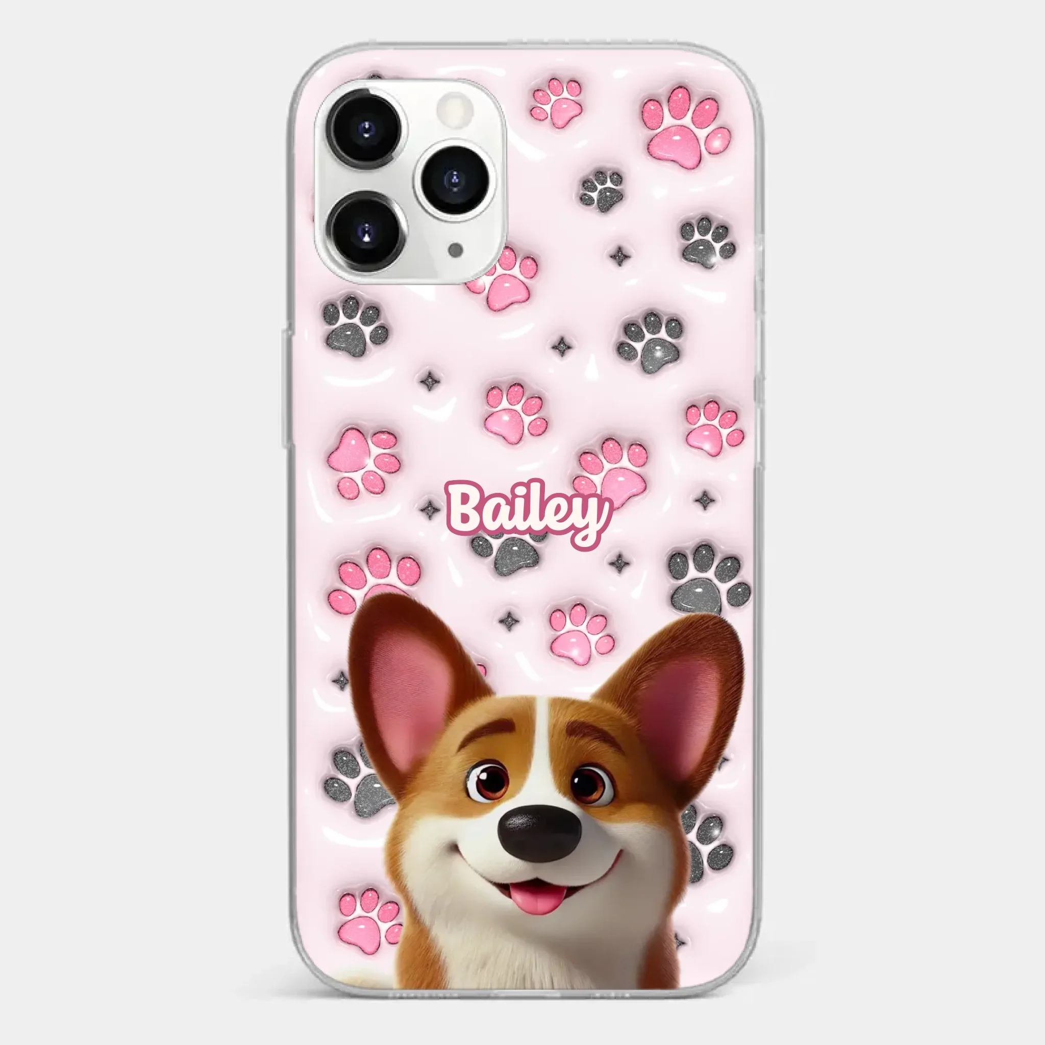 Loyal Paws, Endless Love - Dog Personalized Custom 3D Inflated Effect Printed Clear Phone Case - Gift For Pet Owners, Pet Lovers - Image 8